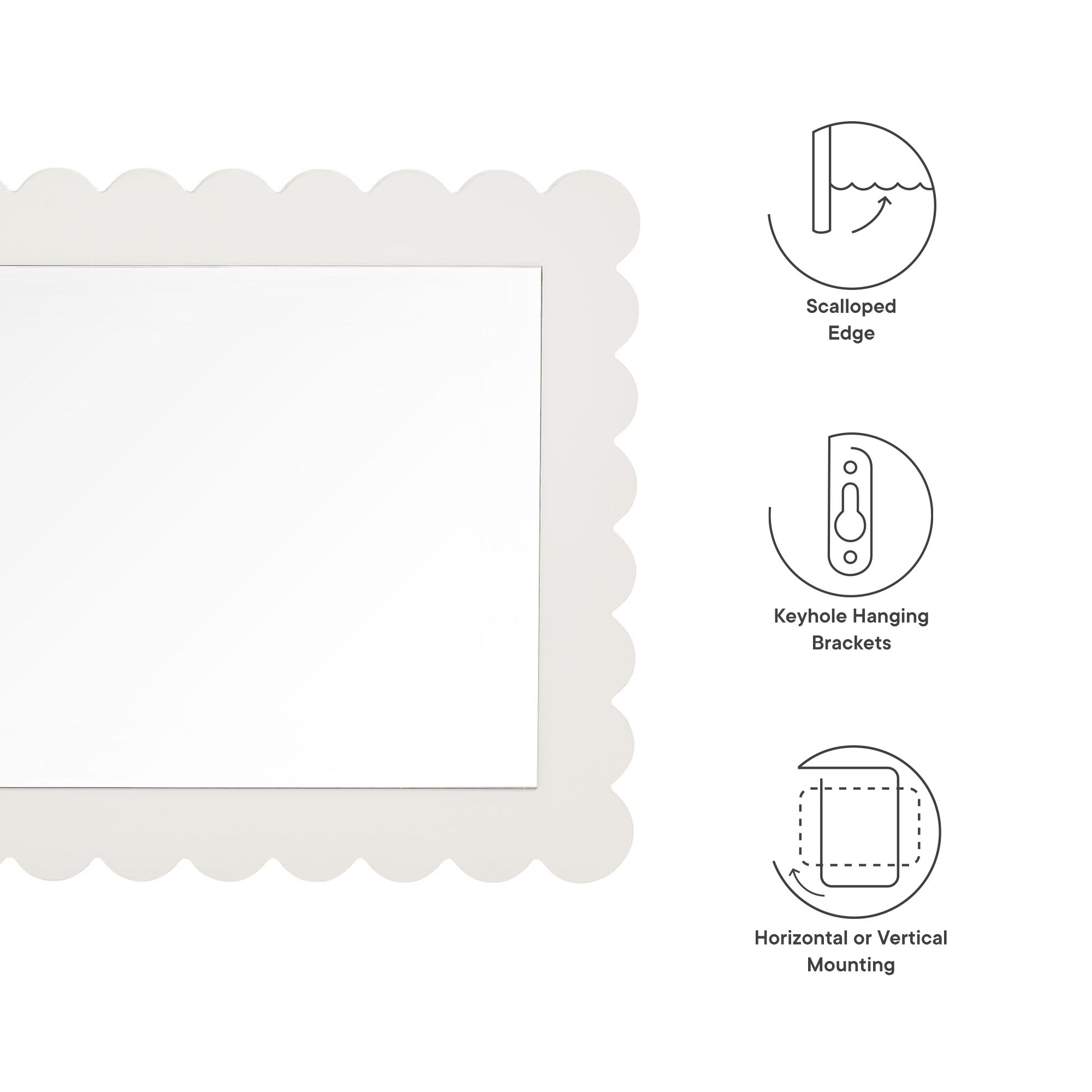 Emmeline Scalloped Rectangle Wall Mirror by Modway - Best Buy Furniture