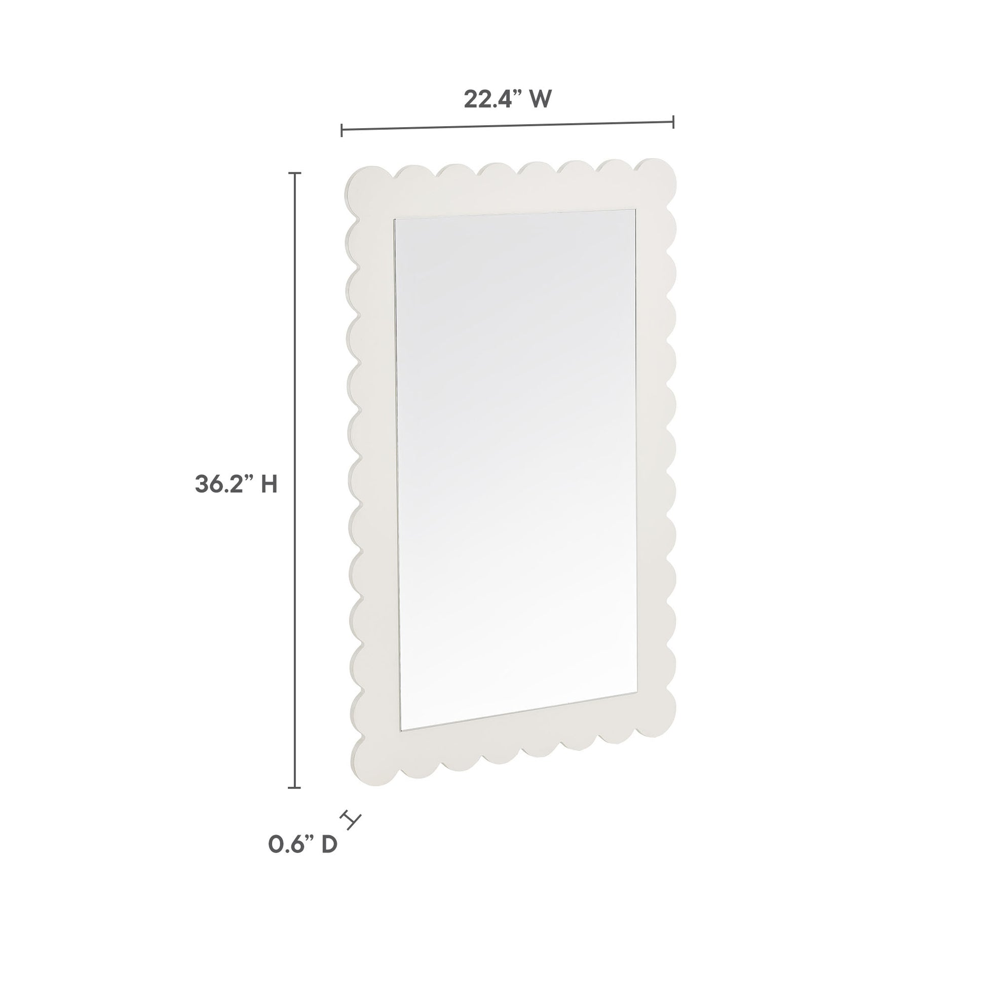 Emmeline Scalloped Rectangle Wall Mirror by Modway - Best Buy Furniture