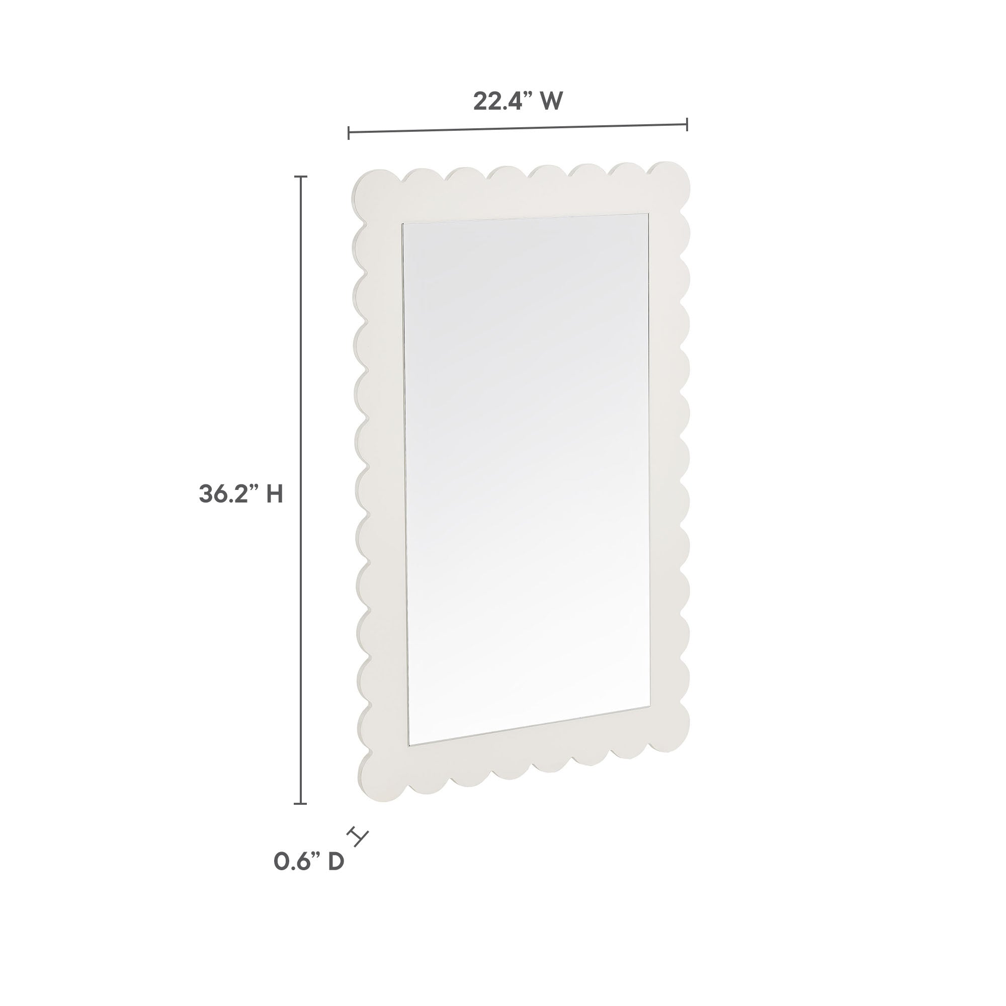 Emmeline Scalloped Rectangle Wall Mirror by Modway - Best Buy Furniture