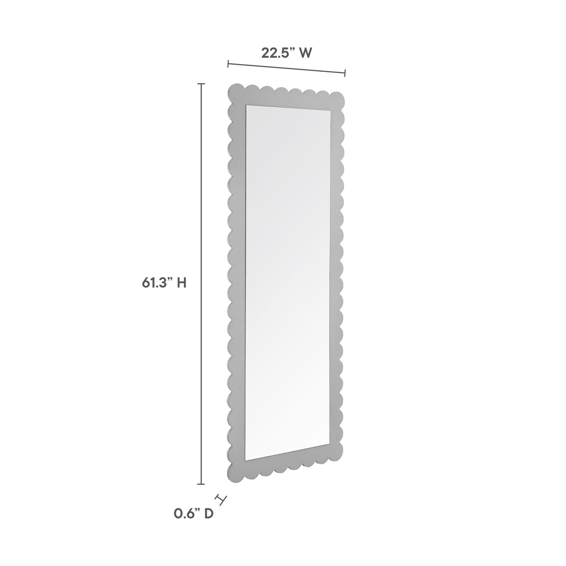 Emmeline Scalloped Rectangle Floor Mirror by Modway - Best Buy Furniture