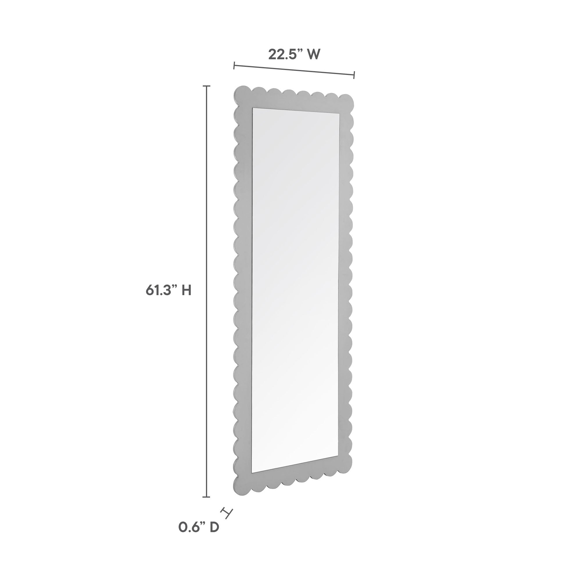 Emmeline Scalloped Rectangle Floor Mirror by Modway - Best Buy Furniture