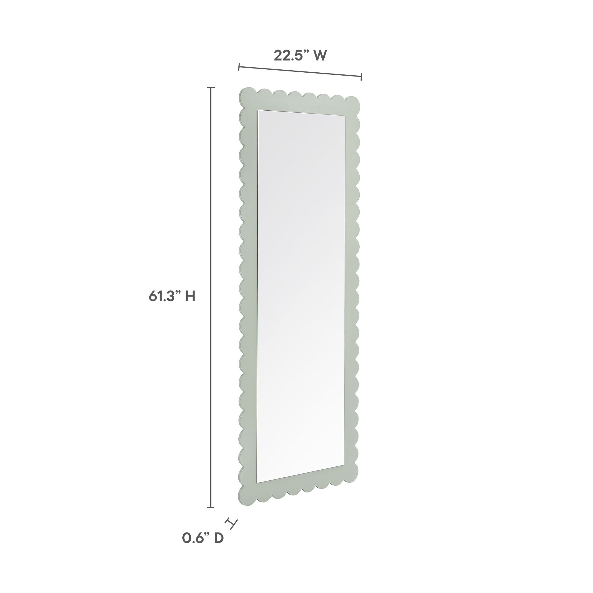 Emmeline Scalloped Rectangle Floor Mirror by Modway - Best Buy Furniture