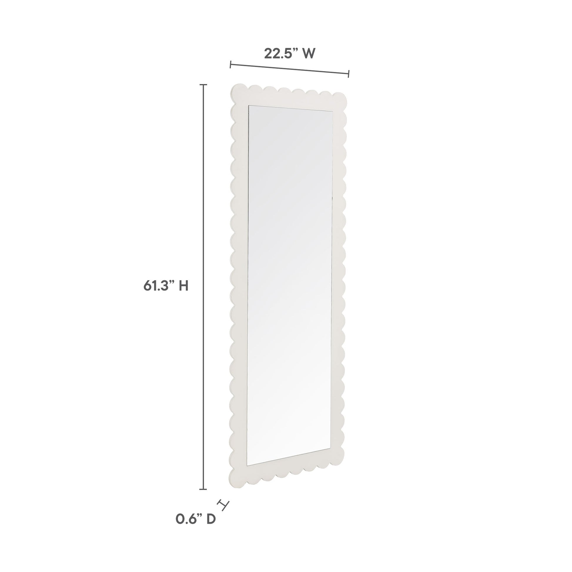 Emmeline Scalloped Rectangle Floor Mirror by Modway - Best Buy Furniture