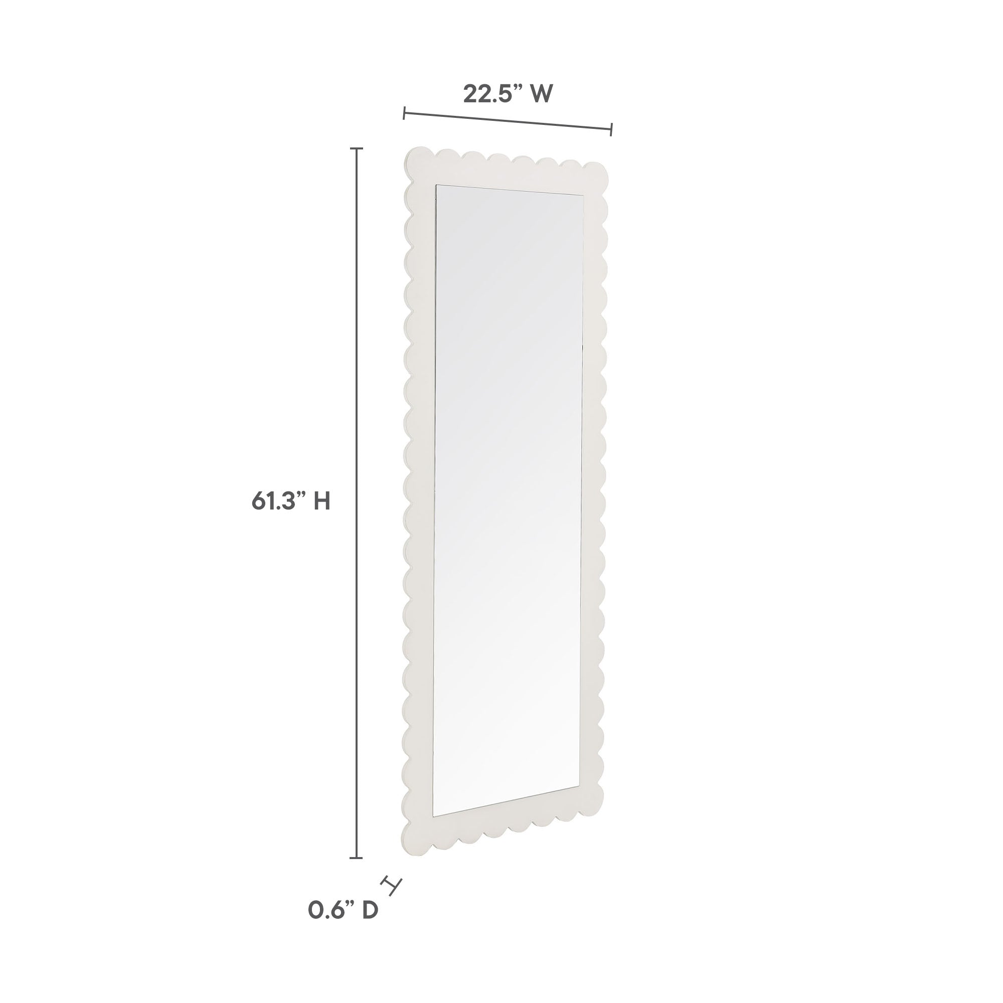 Emmeline Scalloped Rectangle Floor Mirror by Modway - Best Buy Furniture