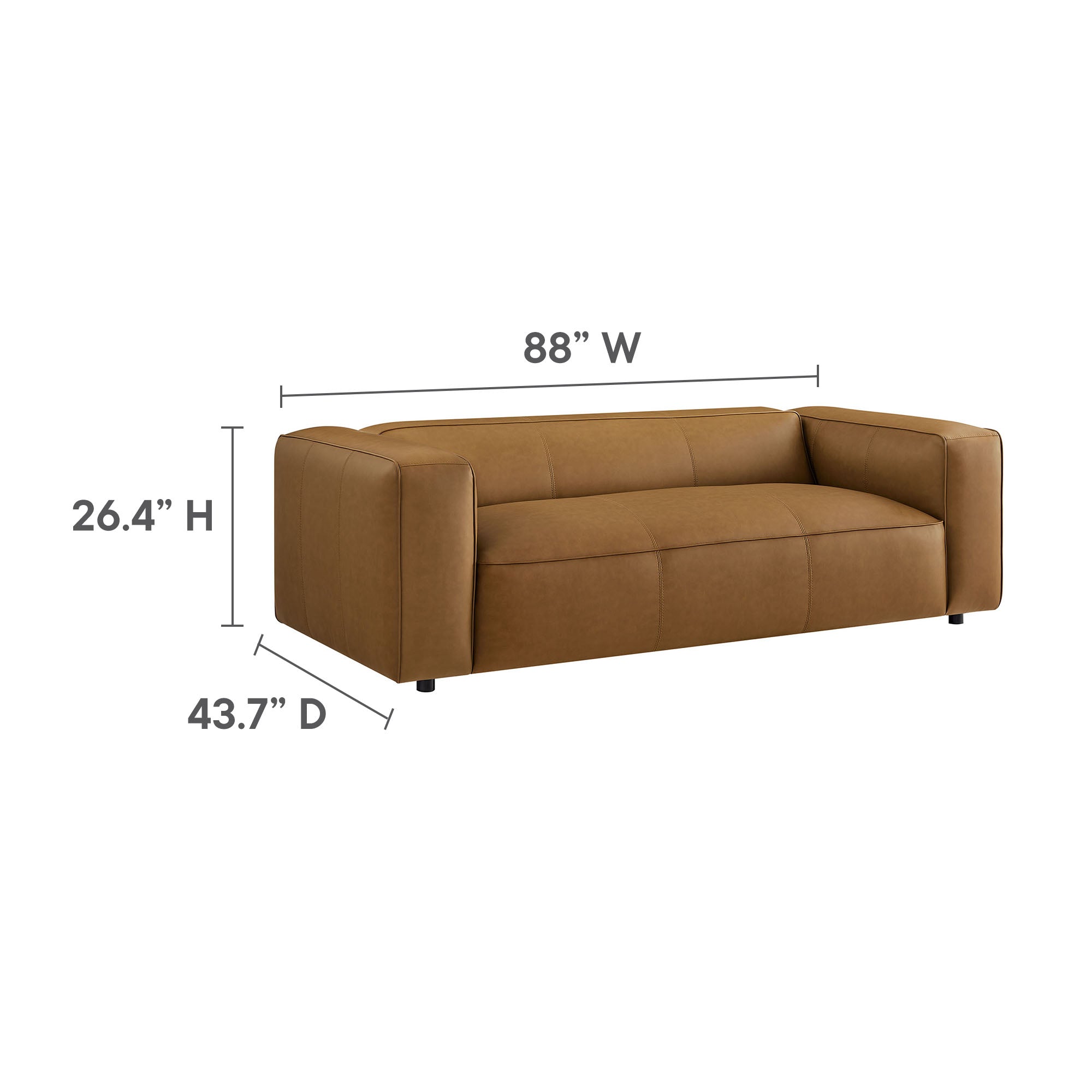 Auren Upholstered Vegan Leather Sofa by Modway - Best Buy Furniture