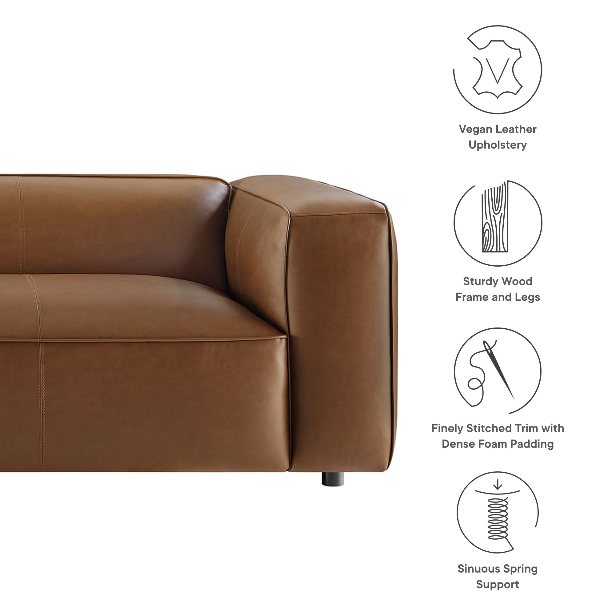 Auren Upholstered Vegan Leather Sofa by Modway - Best Buy Furniture