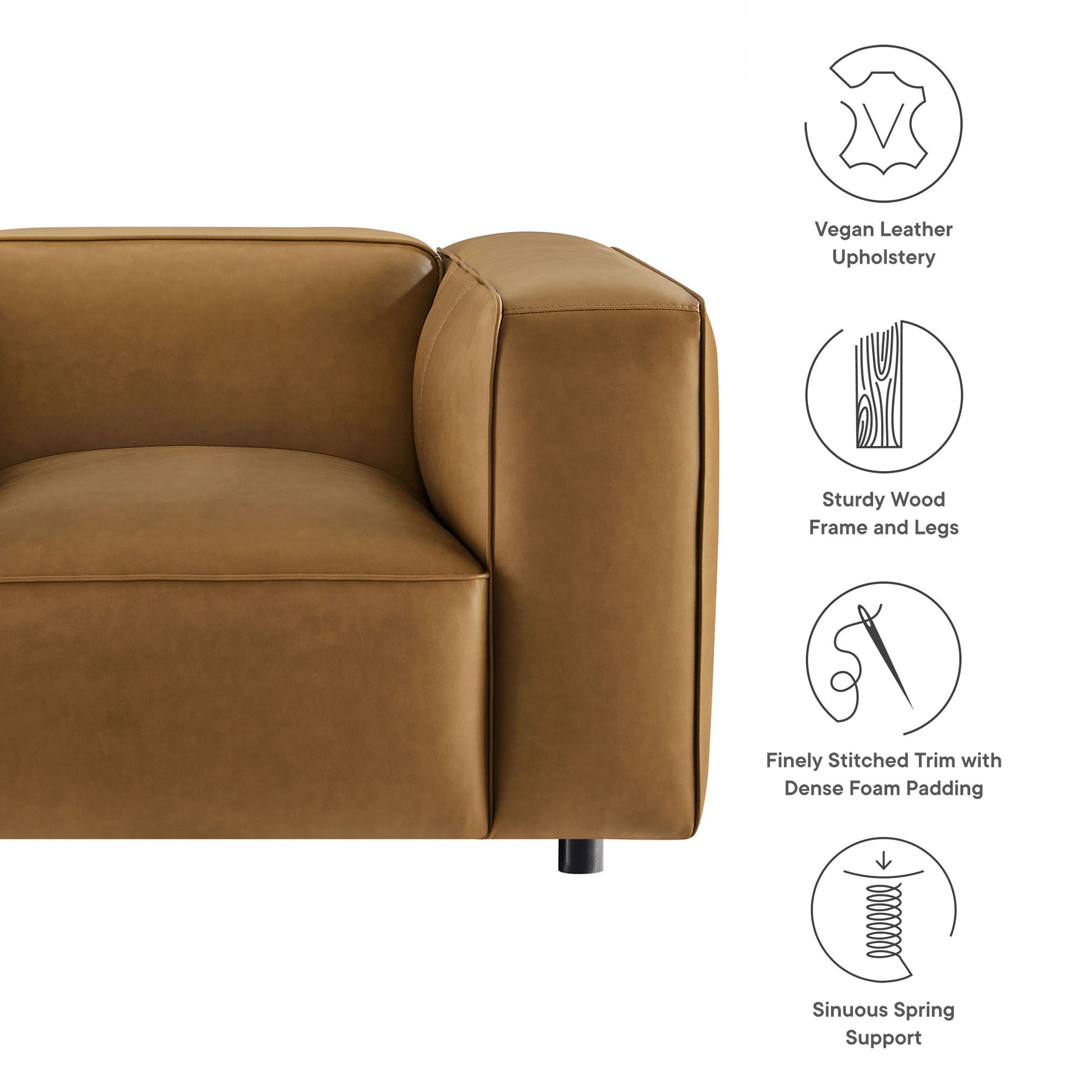 Auren Upholstered Vegan Leather Modular Armchair by Modway - Best Buy Furniture