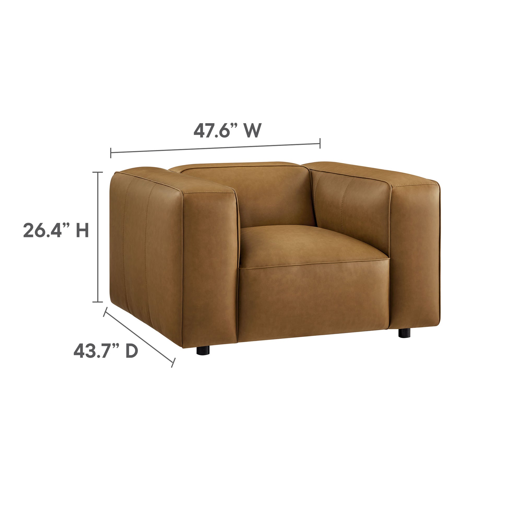 Auren Upholstered Vegan Leather Modular Armchair by Modway - Best Buy Furniture