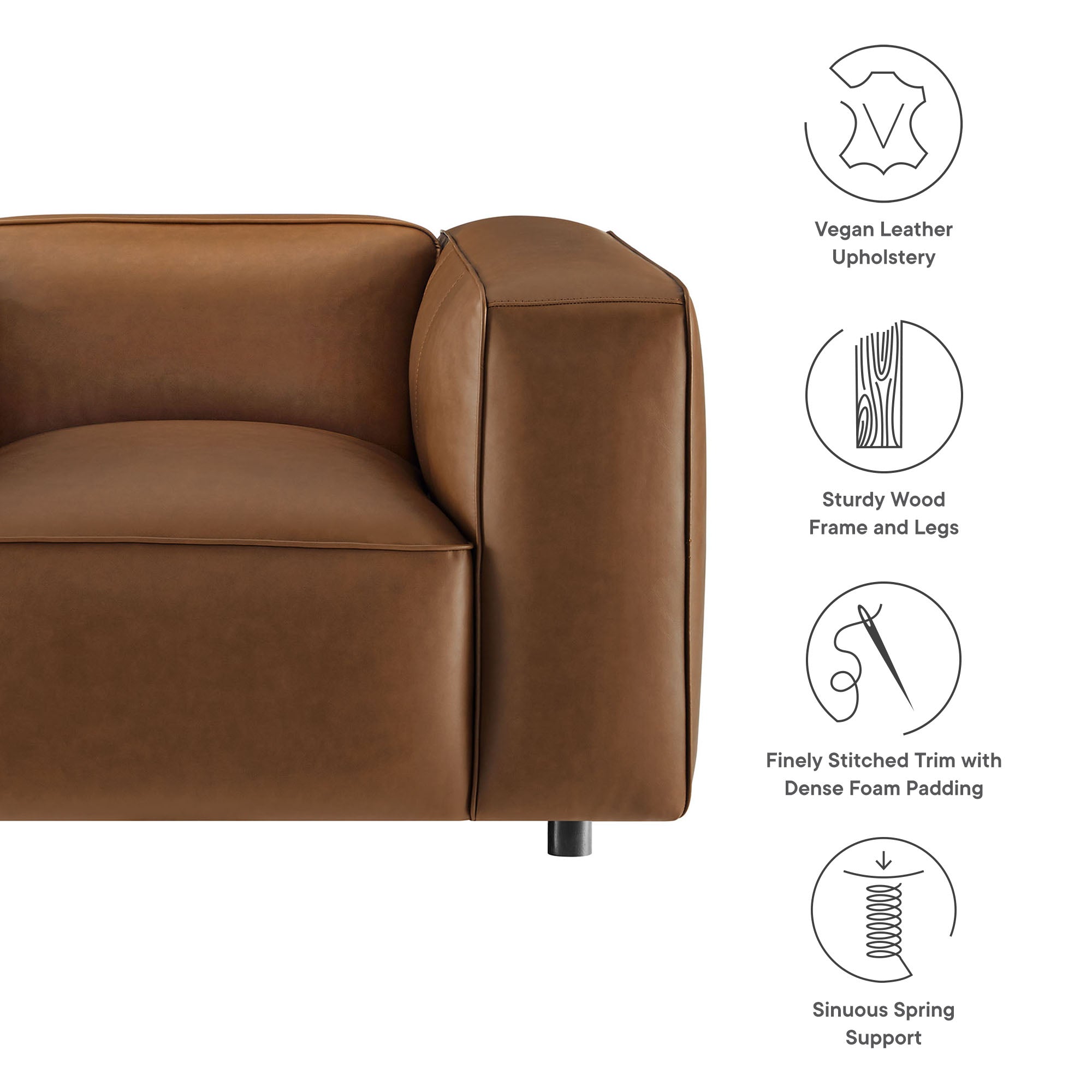 Auren Upholstered Vegan Leather Modular Armchair by Modway - Best Buy Furniture