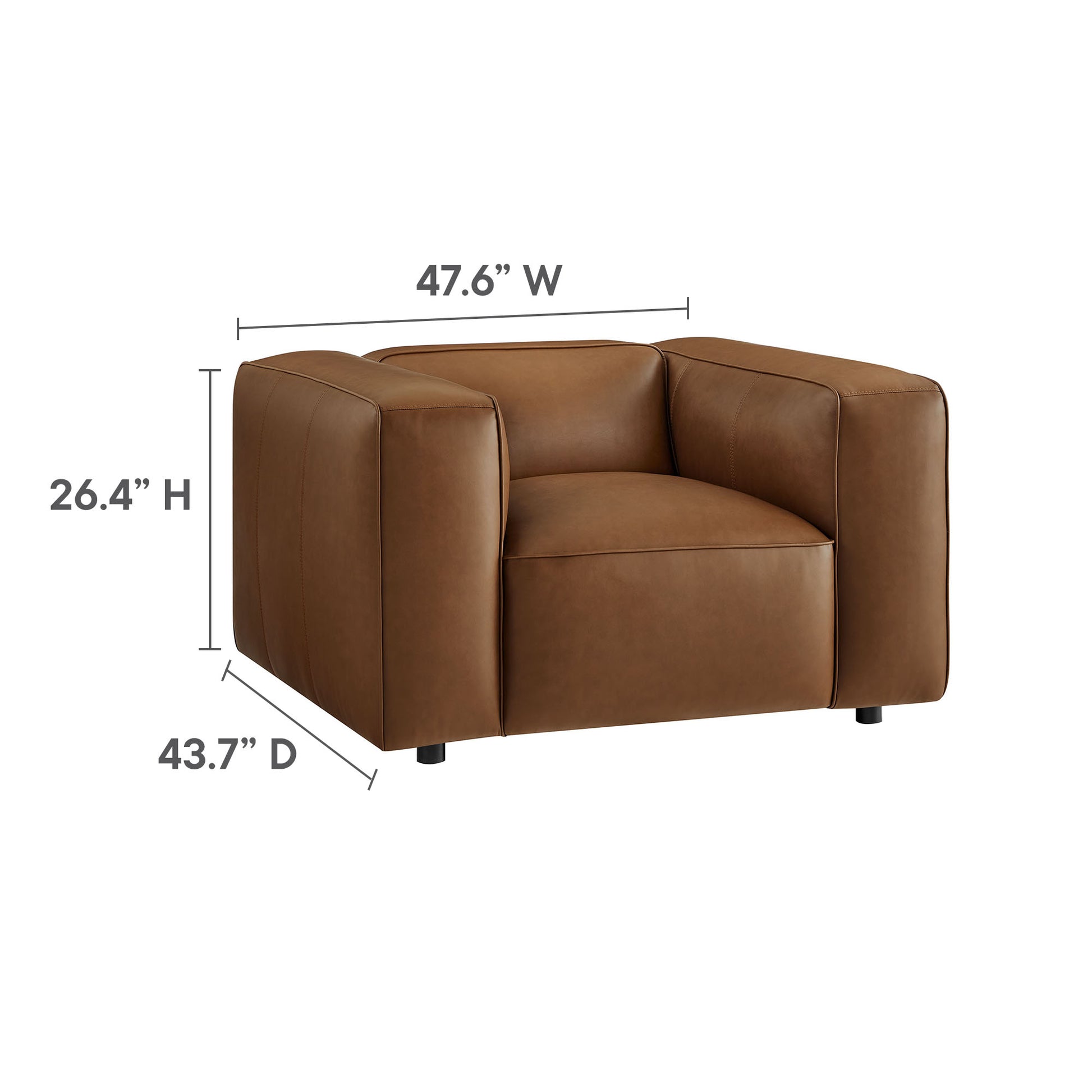 Auren Upholstered Vegan Leather Modular Armchair by Modway - Best Buy Furniture