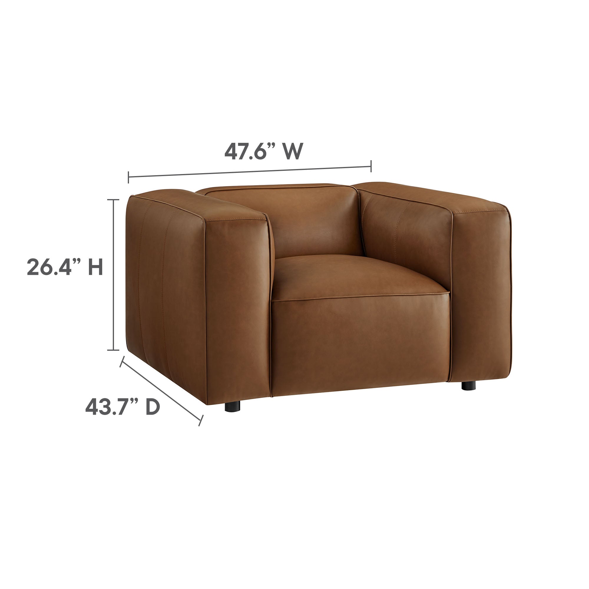 Auren Upholstered Vegan Leather Modular Armchair by Modway - Best Buy Furniture