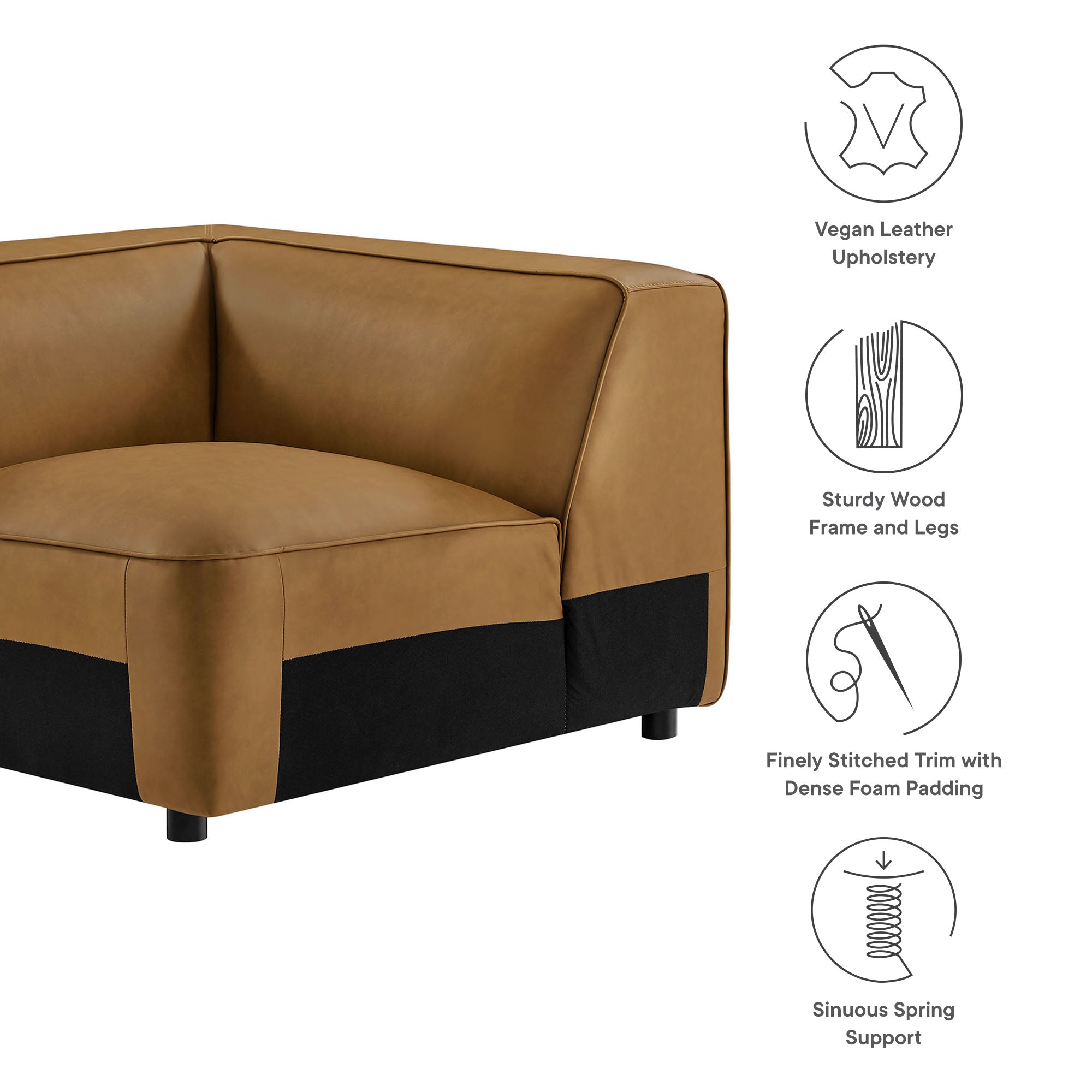 Auren Upholstered Vegan Leather Modular Corner Chair by Modway - Best Buy Furniture