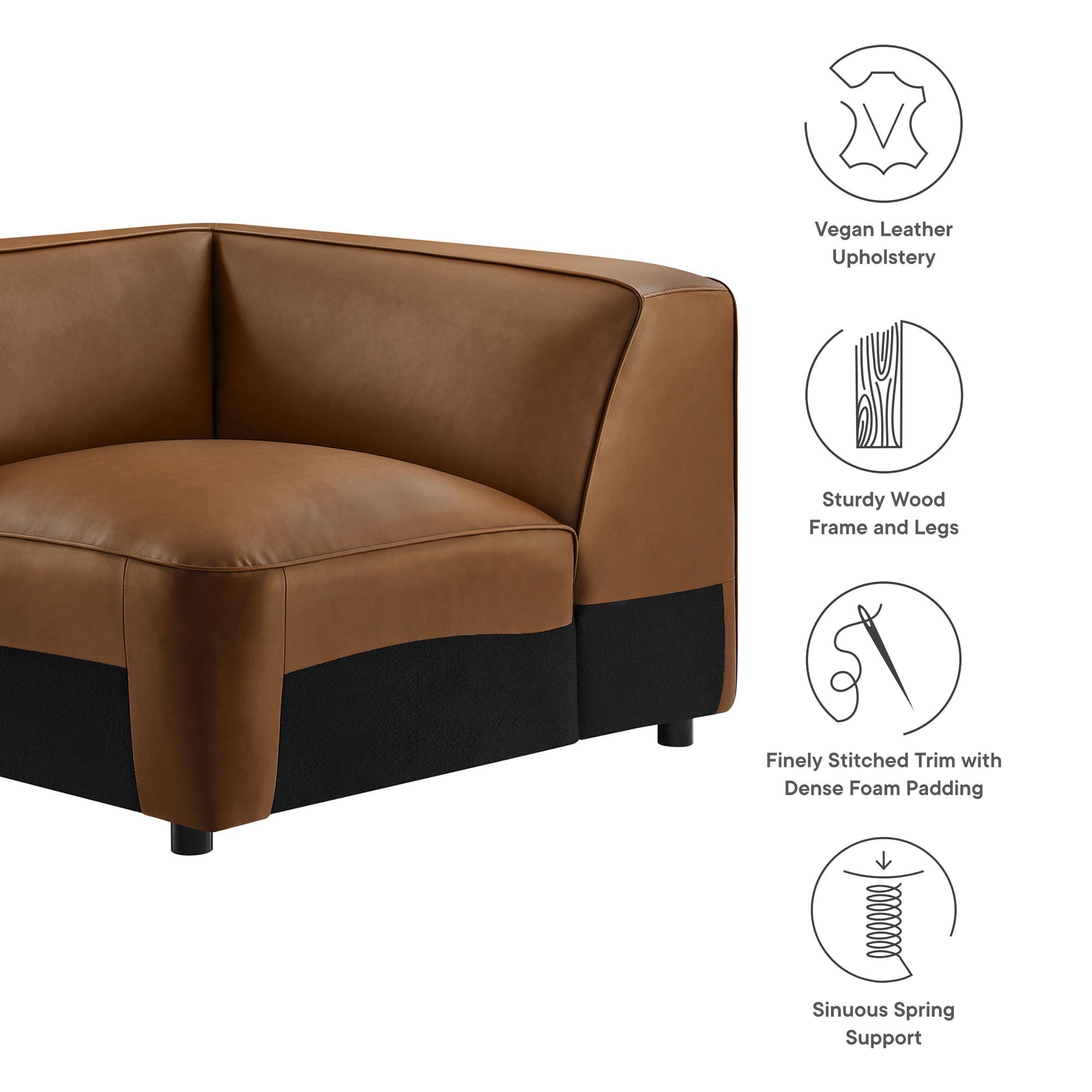 Auren Upholstered Vegan Leather Modular Corner Chair by Modway - Best Buy Furniture