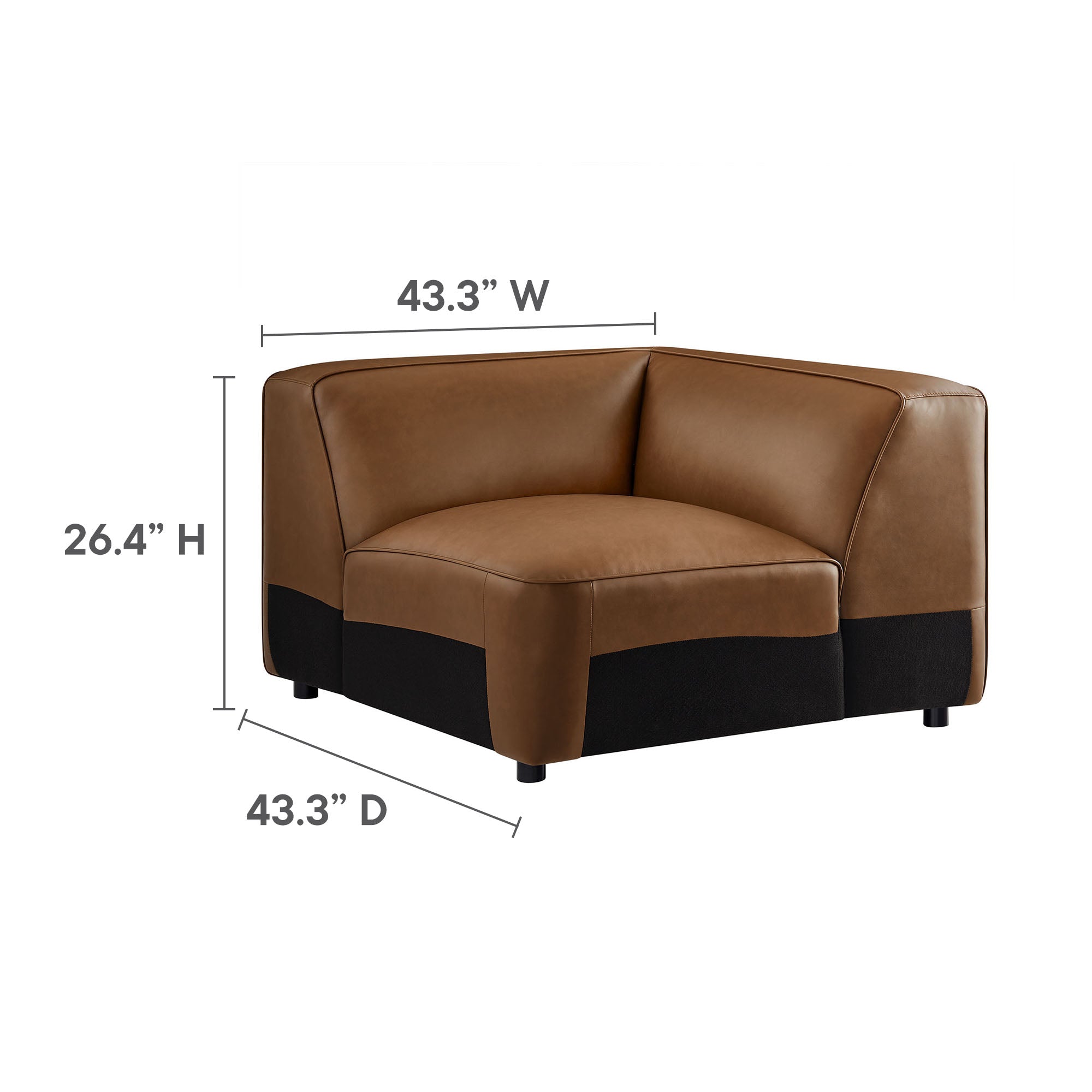 Auren Upholstered Vegan Leather Modular Corner Chair by Modway - Best Buy Furniture