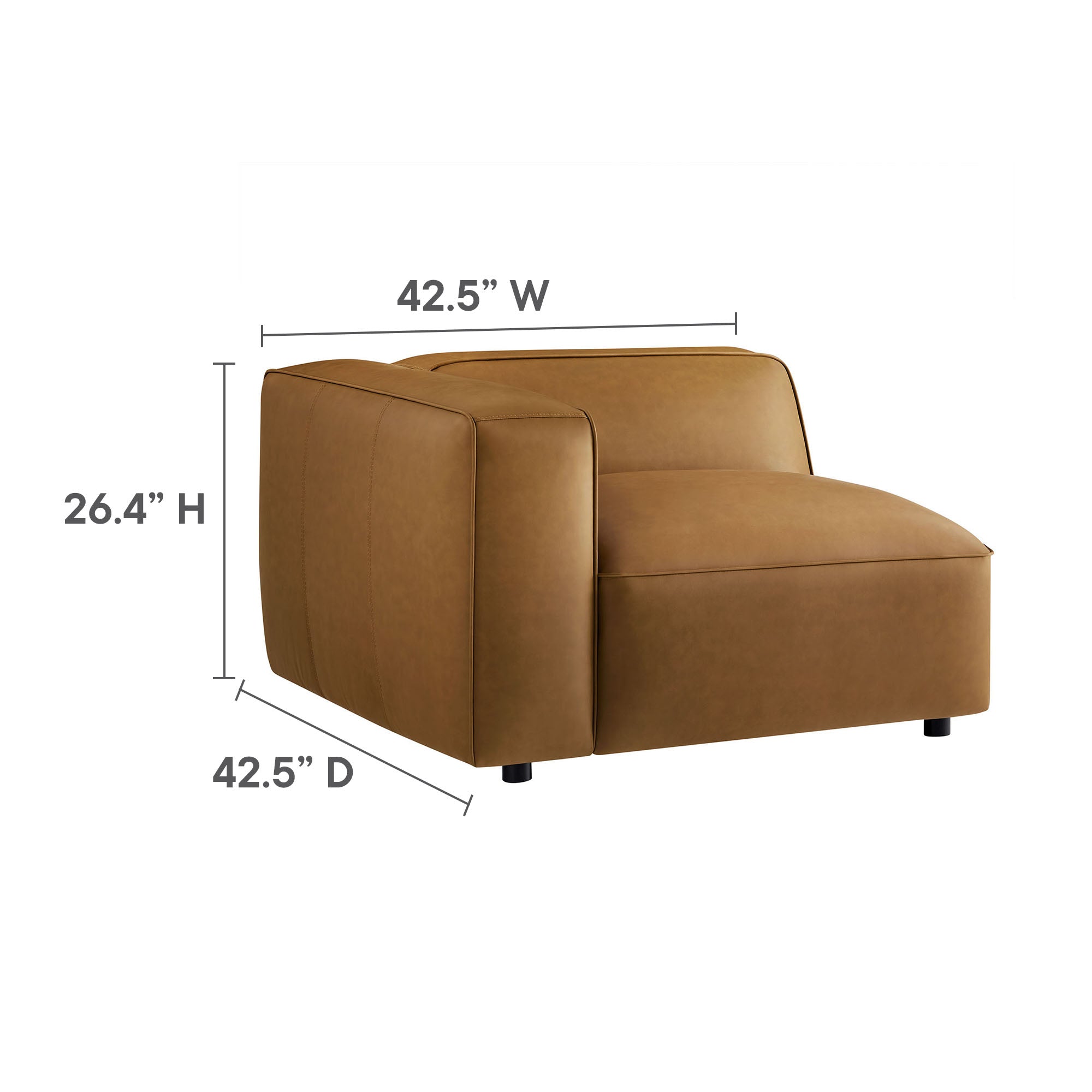 Auren Upholstered Vegan Leather Modular Left Armchair by Modway - Best Buy Furniture