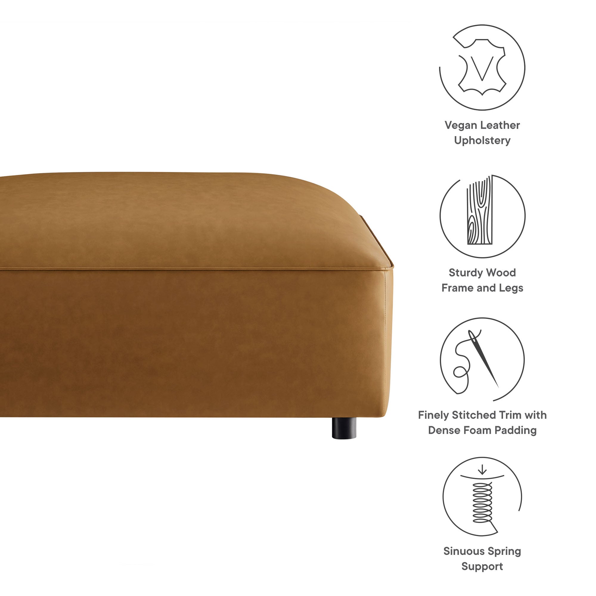Auren Upholstered Vegan Leather Ottoman by Modway - Best Buy Furniture