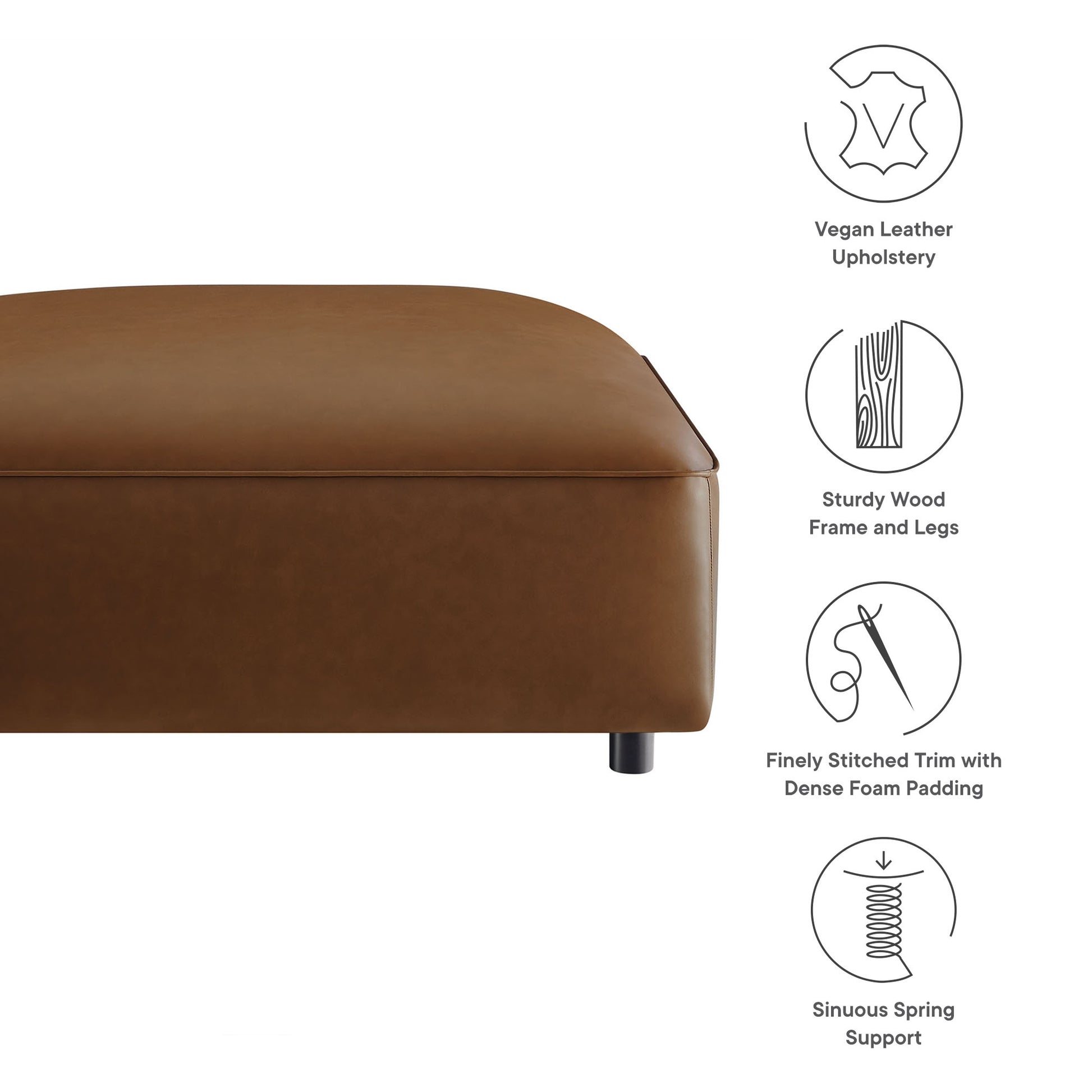 Auren Upholstered Vegan Leather Ottoman by Modway - Best Buy Furniture