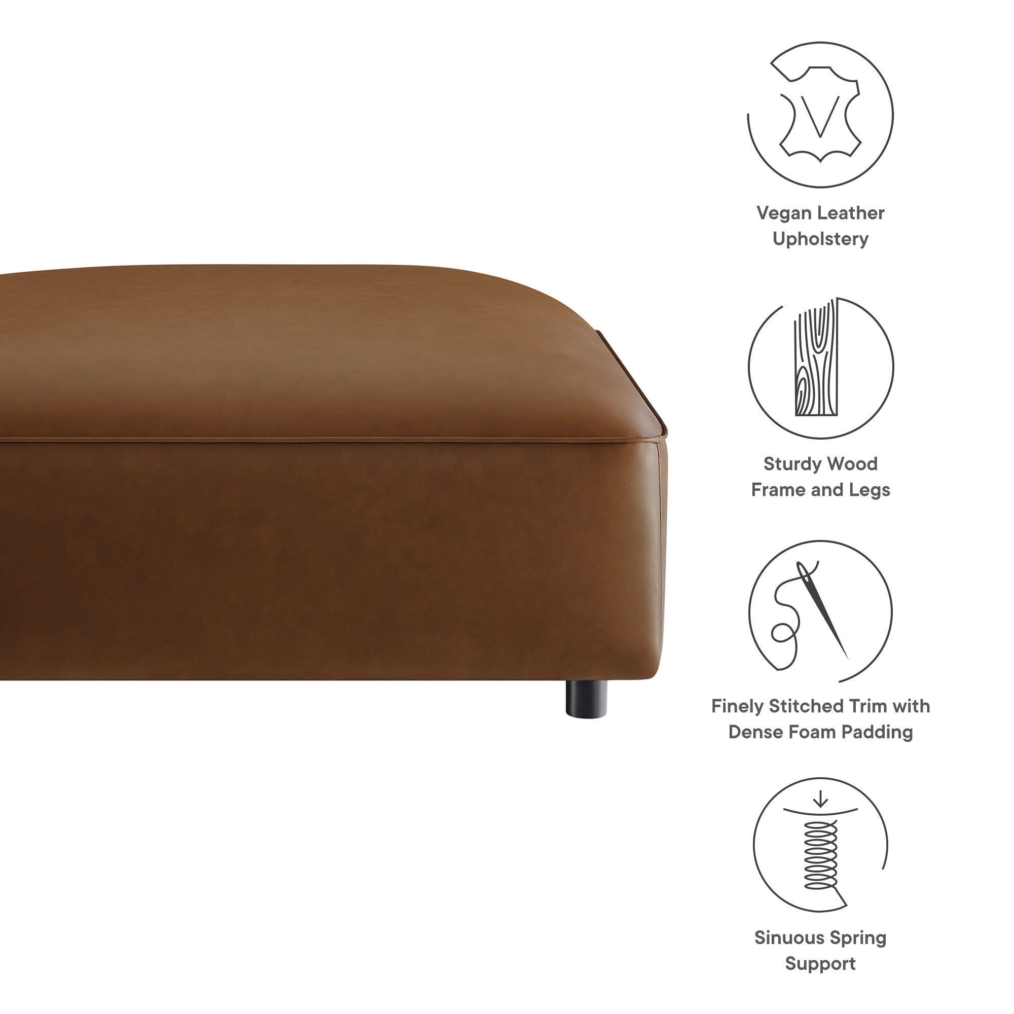 Auren Upholstered Vegan Leather Ottoman by Modway - Best Buy Furniture