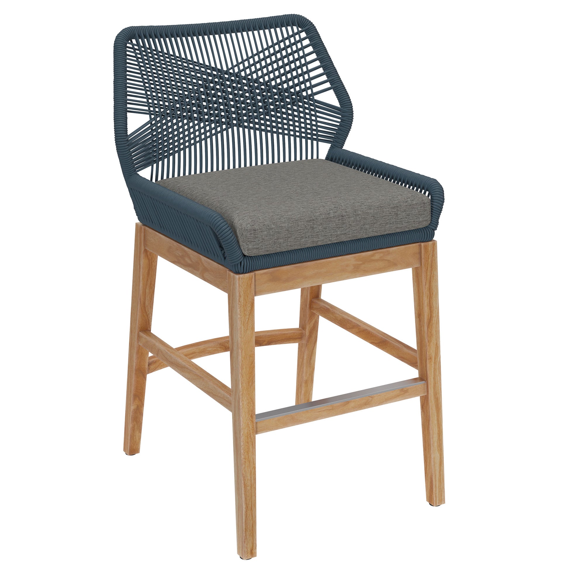 Wellspring Outdoor Patio Teak and Rope Counter Stool by Modway - Best Buy Furniture