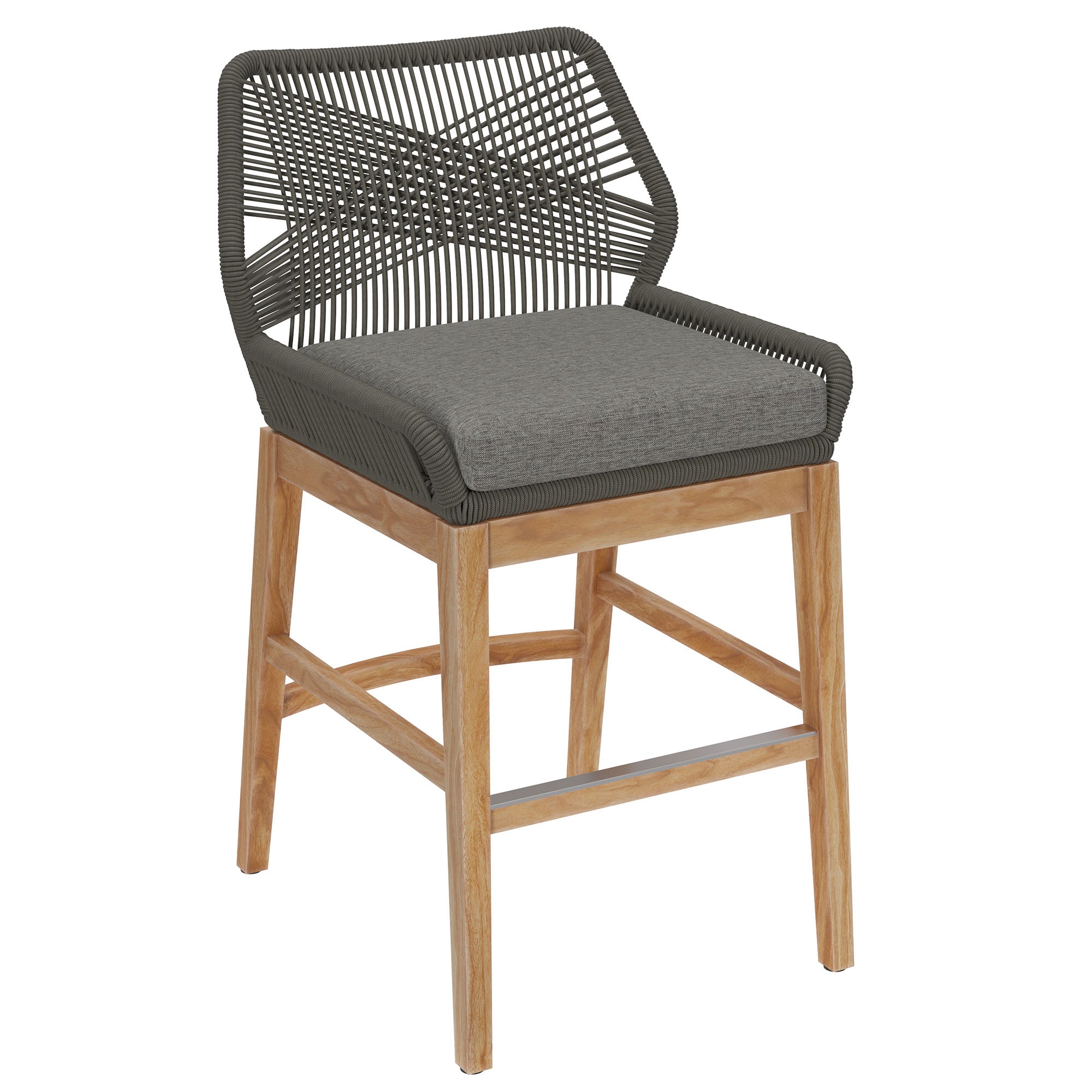 Wellspring Outdoor Patio Teak and Rope Counter Stool by Modway - Best Buy Furniture