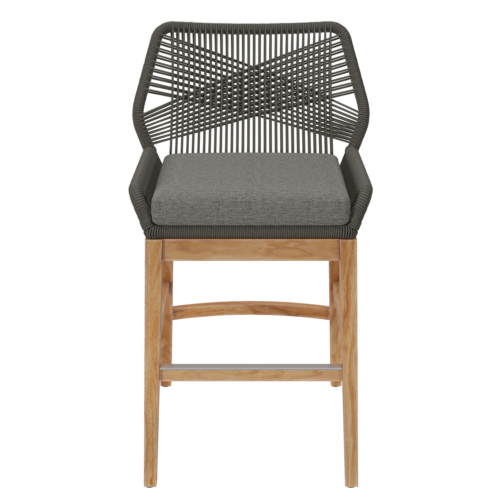 Wellspring Outdoor Patio Teak and Rope Counter Stool by Modway - Best Buy Furniture