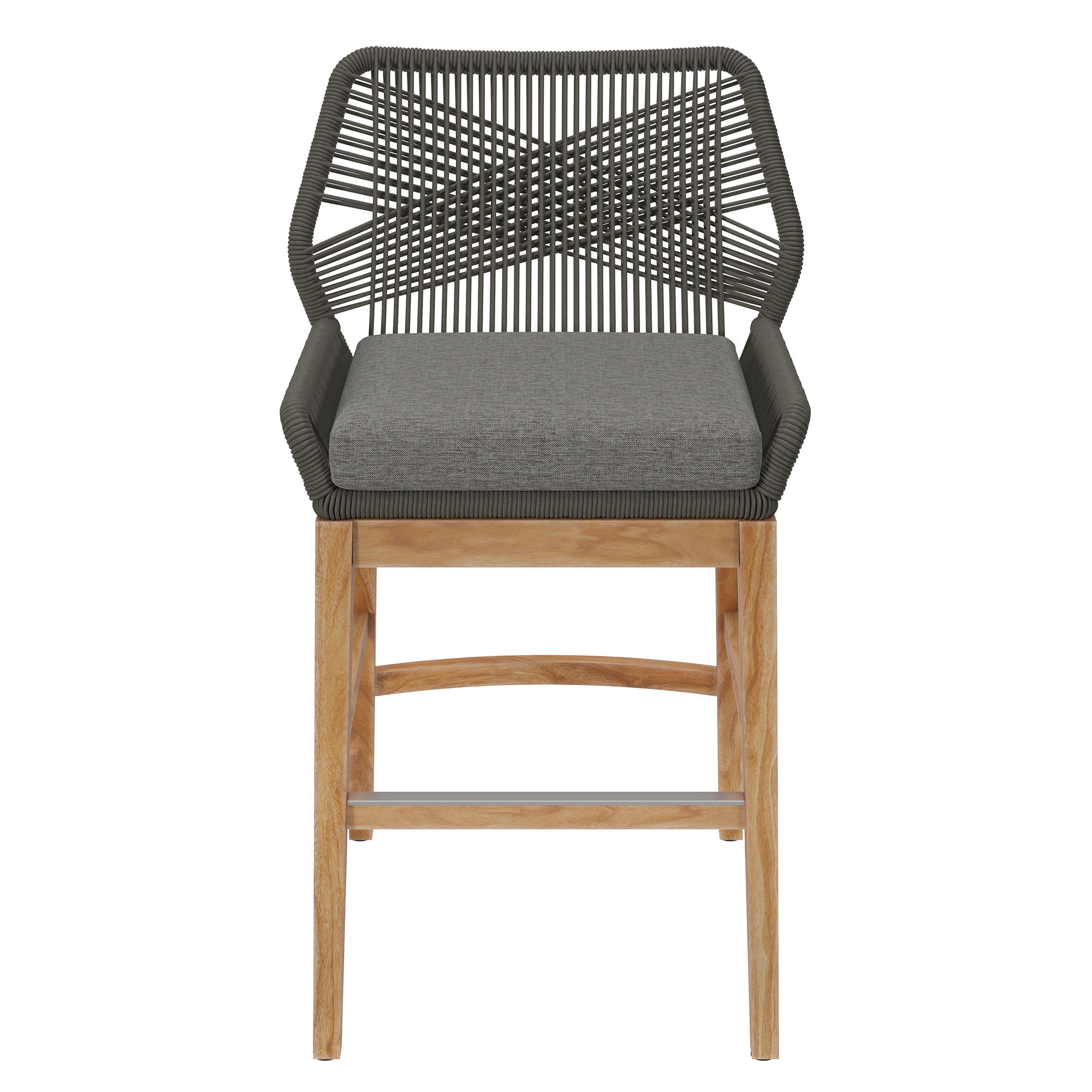 Wellspring Outdoor Patio Teak and Rope Counter Stool by Modway - Best Buy Furniture