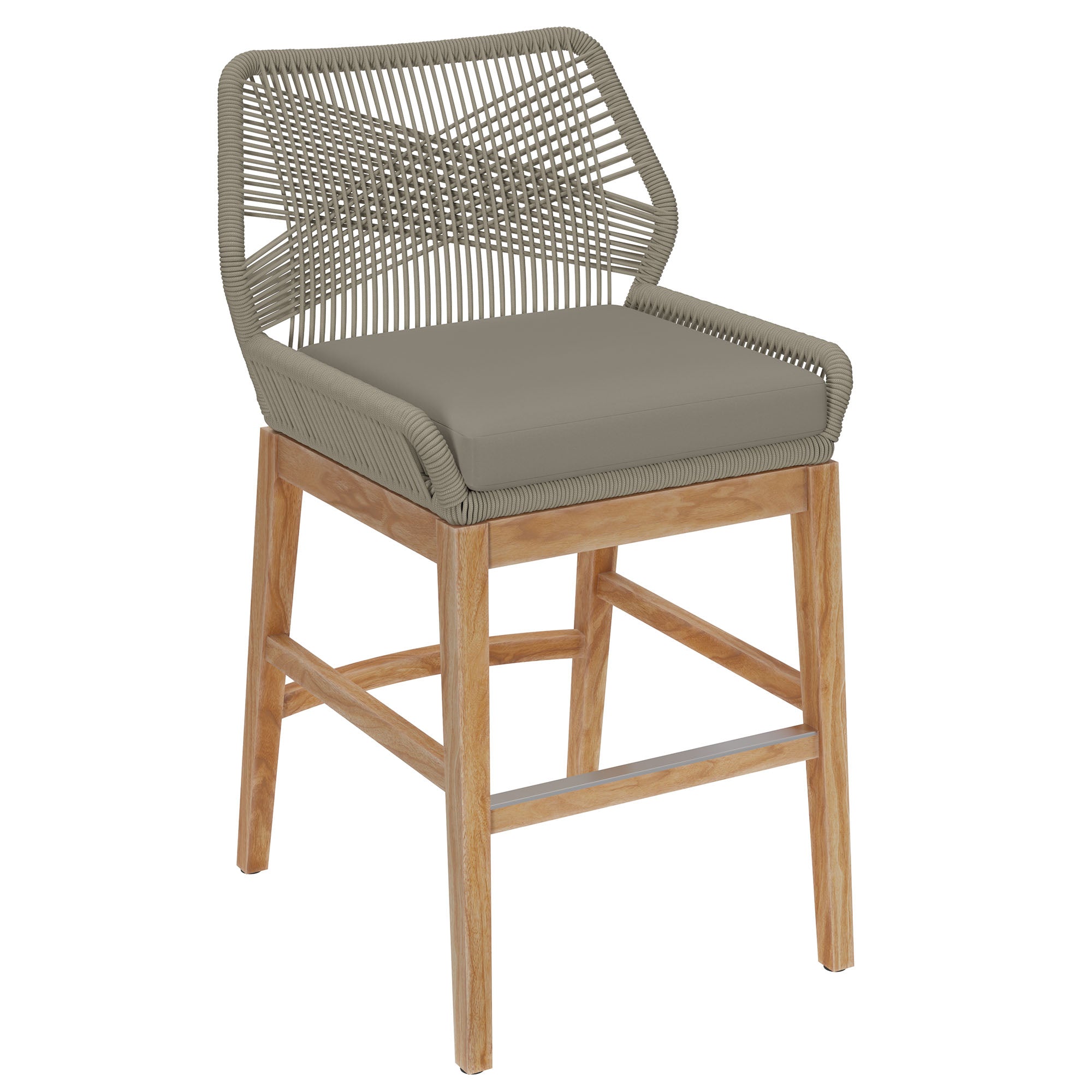 Wellspring Outdoor Patio Teak and Rope Counter Stool by Modway - Best Buy Furniture