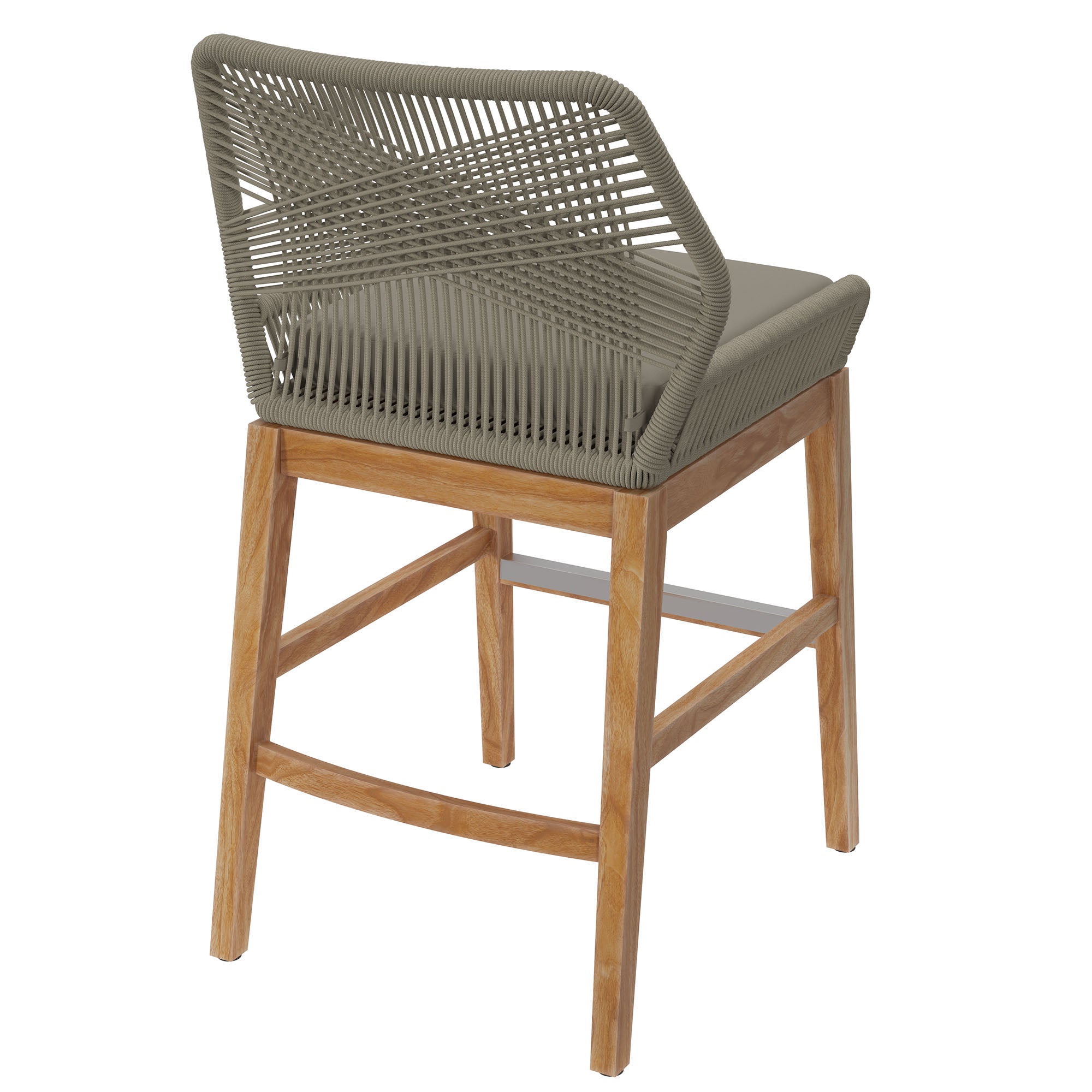 Wellspring Outdoor Patio Teak and Rope Counter Stool by Modway - Best Buy Furniture