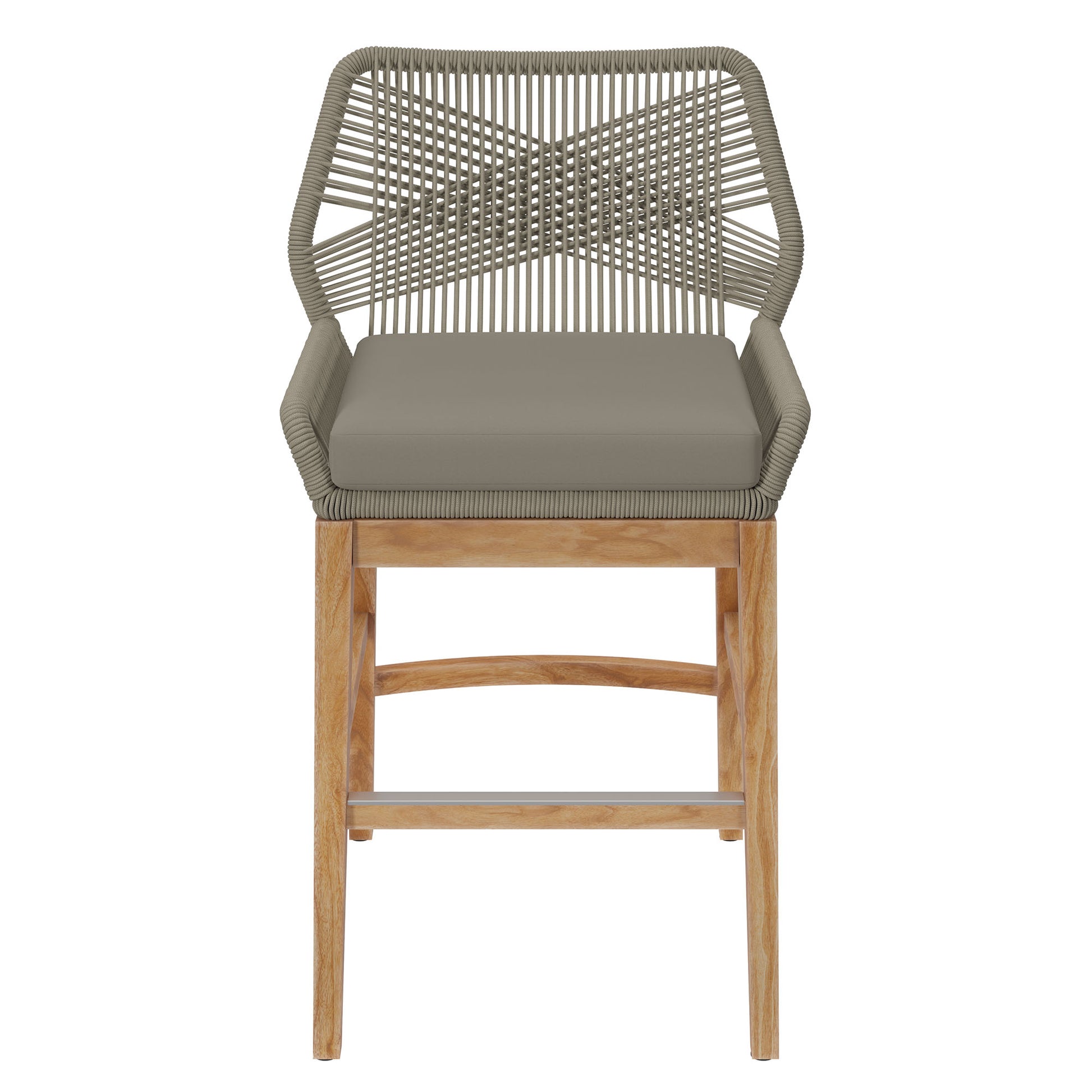 Wellspring Outdoor Patio Teak and Rope Counter Stool by Modway - Best Buy Furniture