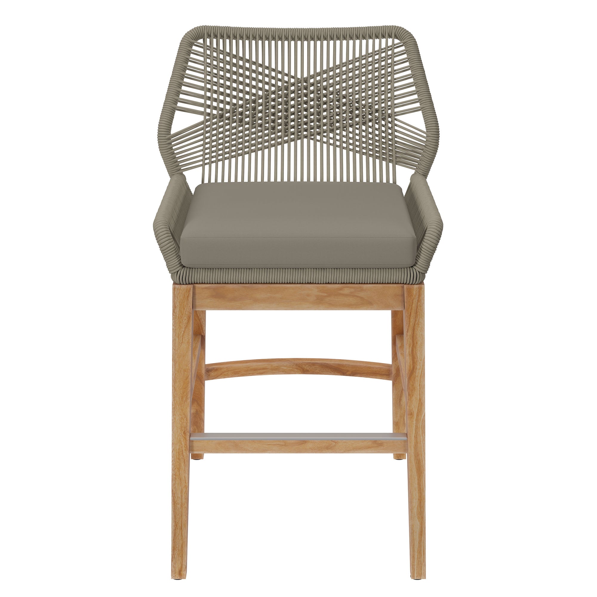 Wellspring Outdoor Patio Teak and Rope Counter Stool by Modway - Best Buy Furniture