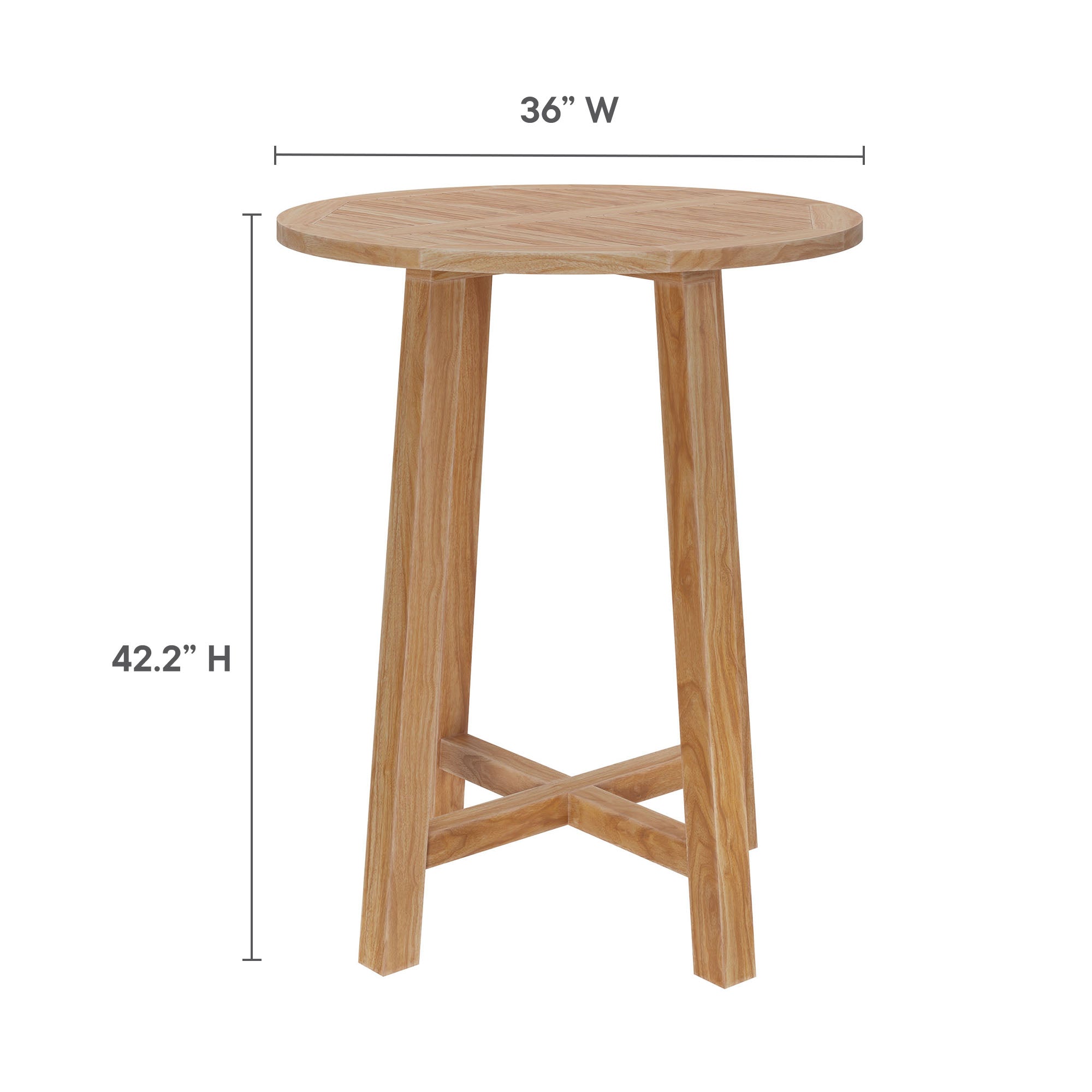 Wellspring 36" Outdoor Patio Teak Wood Bar Table by Modway - Best Buy Furniture