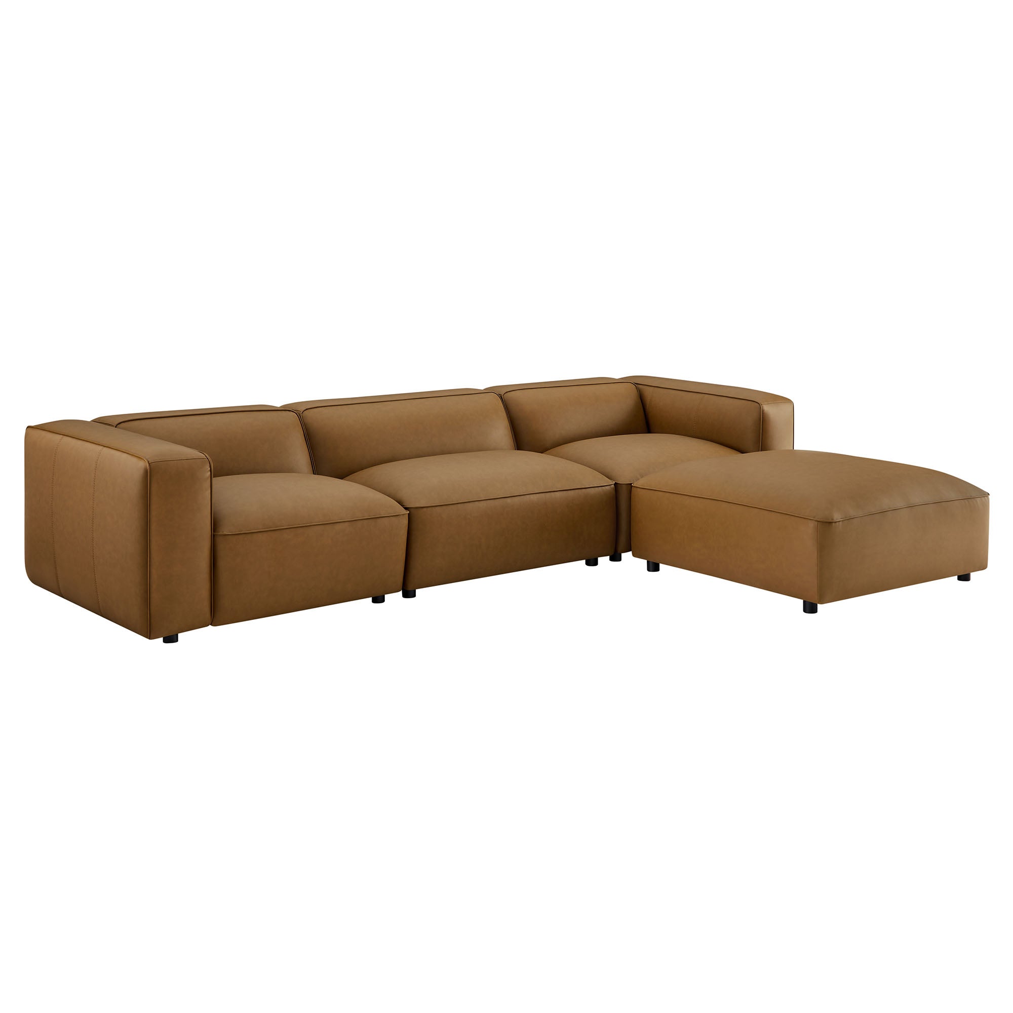 Auren 4-Piece Vegan Leather Modular Sofa Set by Modway - Best Buy Furniture