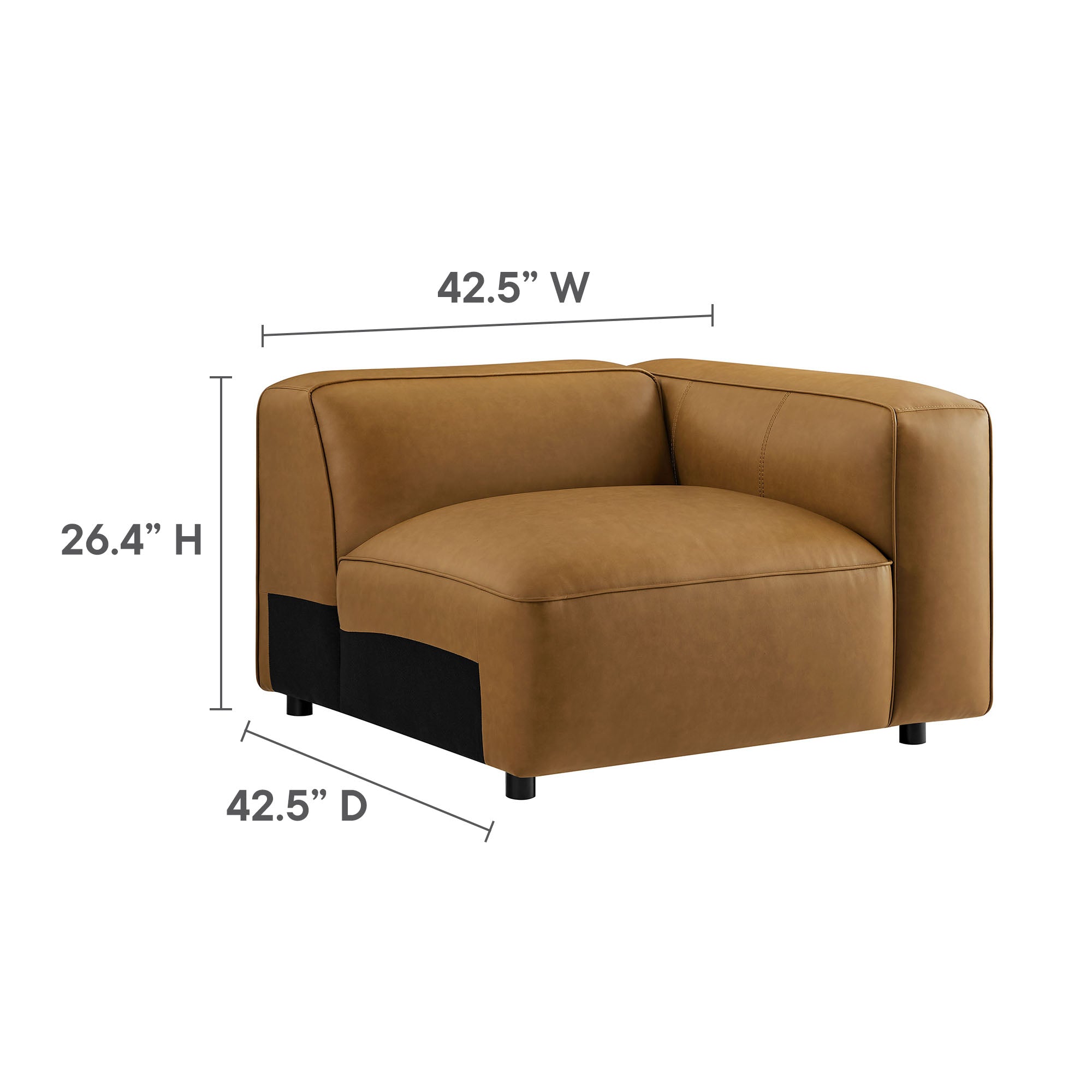 Auren 4-Piece Vegan Leather Modular Sofa Set by Modway - Best Buy Furniture