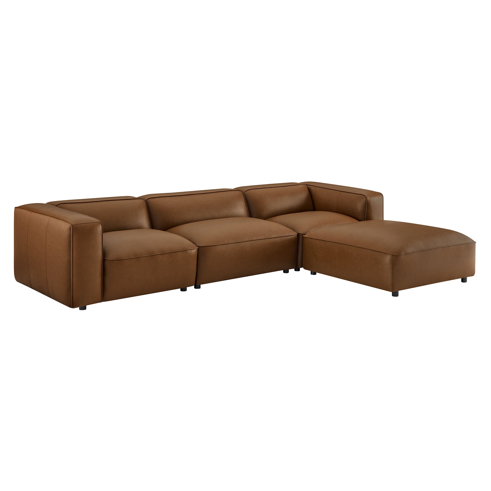 Auren 4-Piece Vegan Leather Modular Sofa Set by Modway - Best Buy Furniture