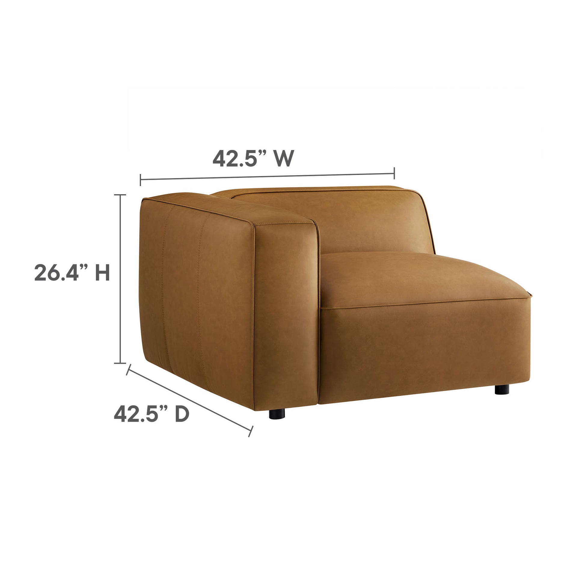Auren 5-Piece Upholstered Vegan Leather Modular L-Shaped Sofa by Modway - Best Buy Furniture