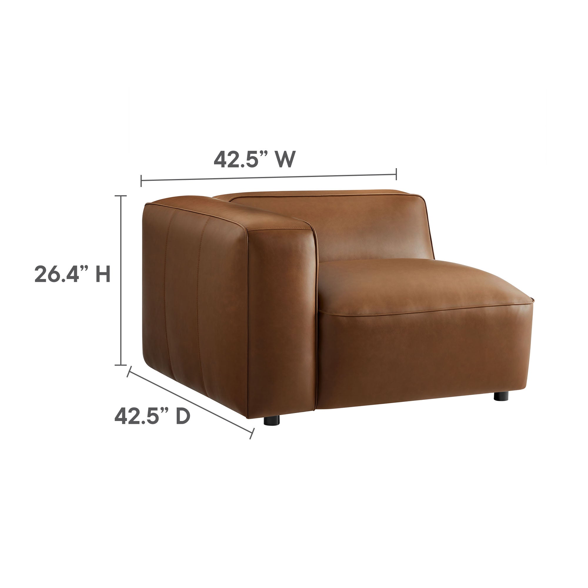 Auren 5-Piece Upholstered Vegan Leather Modular L-Shaped Sofa by Modway - Best Buy Furniture