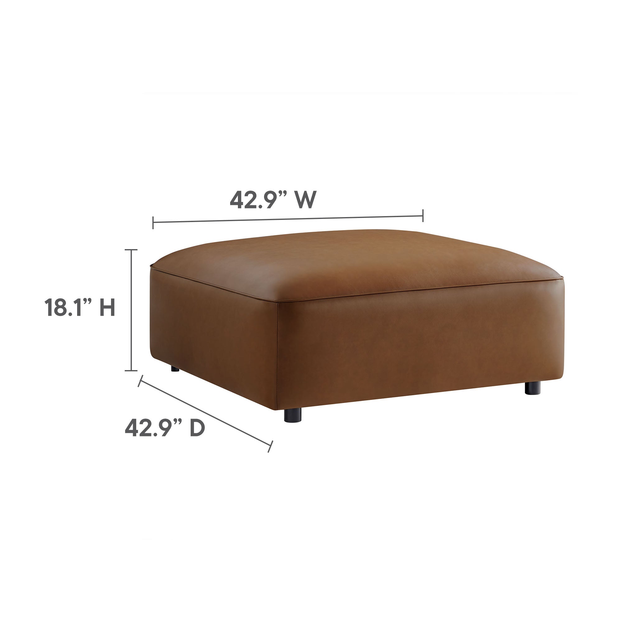 Auren 3-Piece Upholstered Vegan Leather Modular Loveseat with Ottoman by Modway - Best Buy Furniture