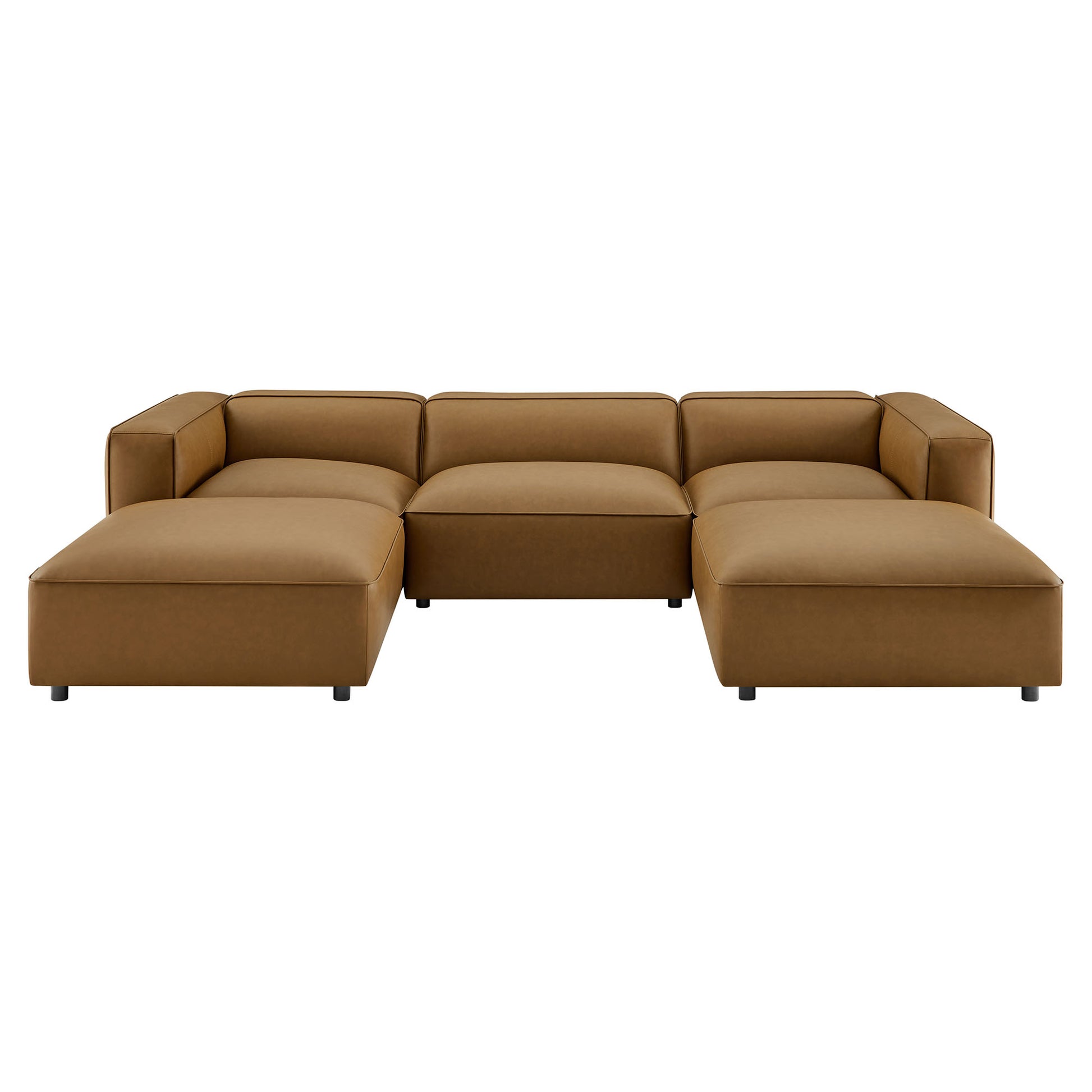 Auren 5-Piece Upholstered Vegan Leather Modular U-Shaped Sofa by Modway - Best Buy Furniture