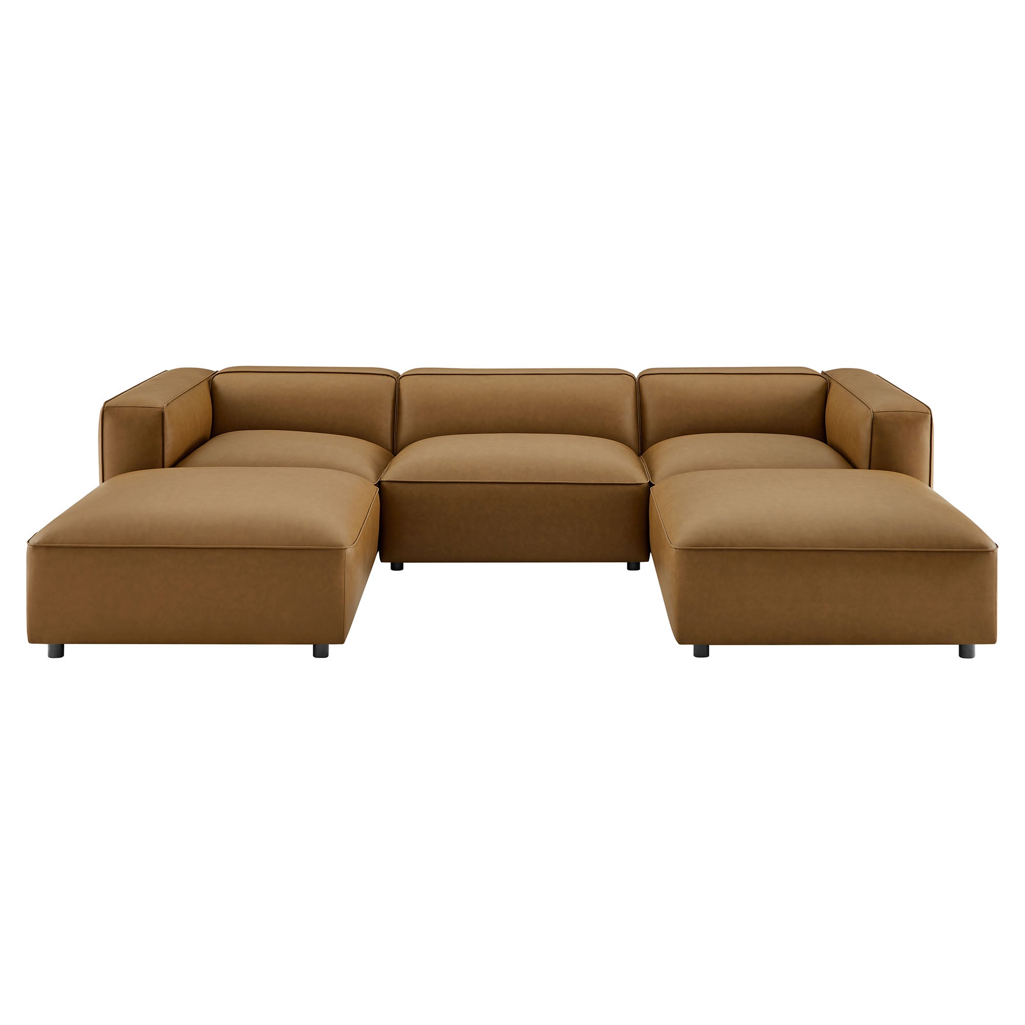 Auren 5-Piece Upholstered Vegan Leather Modular U-Shaped Sofa by Modway - Best Buy Furniture