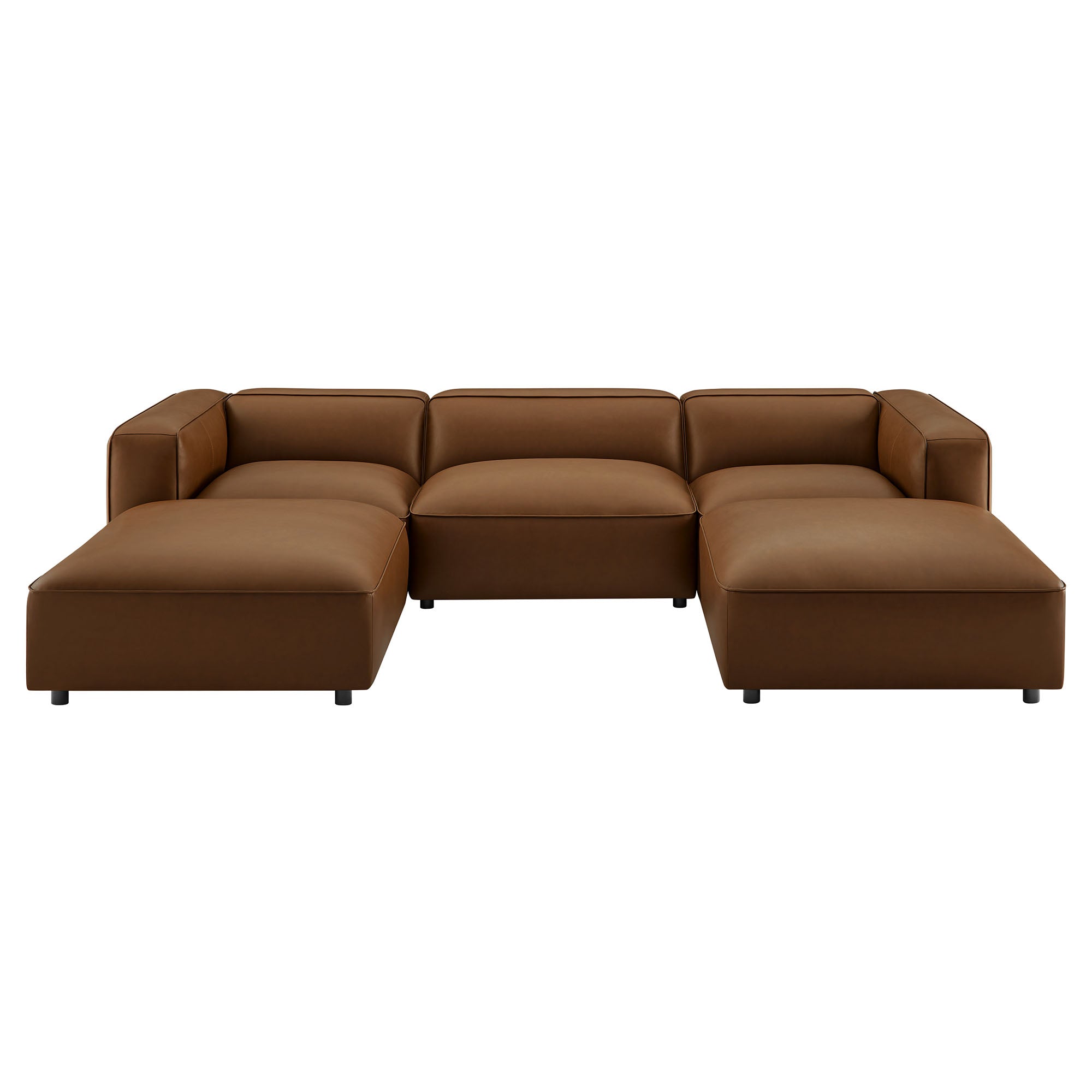 Auren 5-Piece Upholstered Vegan Leather Modular U-Shaped Sofa by Modway - Best Buy Furniture