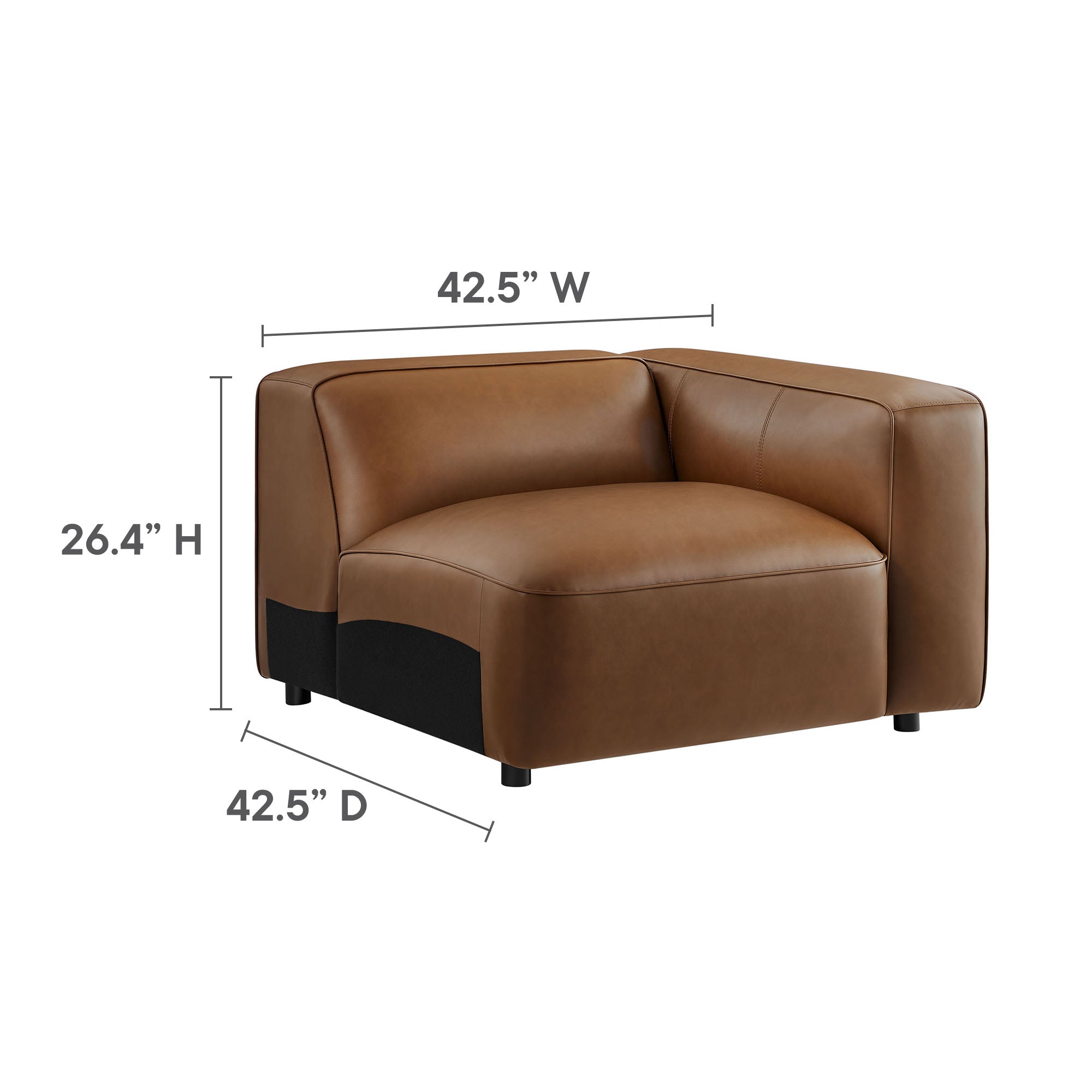 Auren 5-Piece Upholstered Vegan Leather Modular U-Shaped Sofa by Modway - Best Buy Furniture