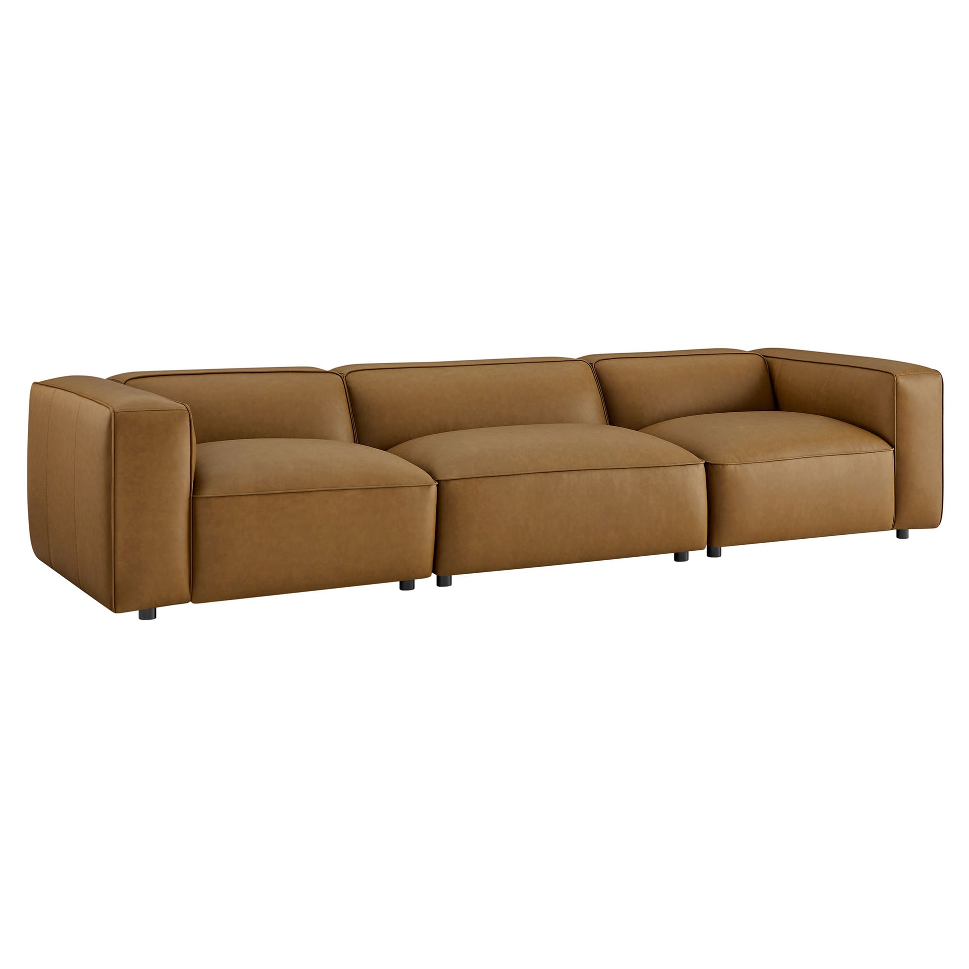 Auren 3-Piece Upholstered Vegan Leather Modular Sofa by Modway - Best Buy Furniture