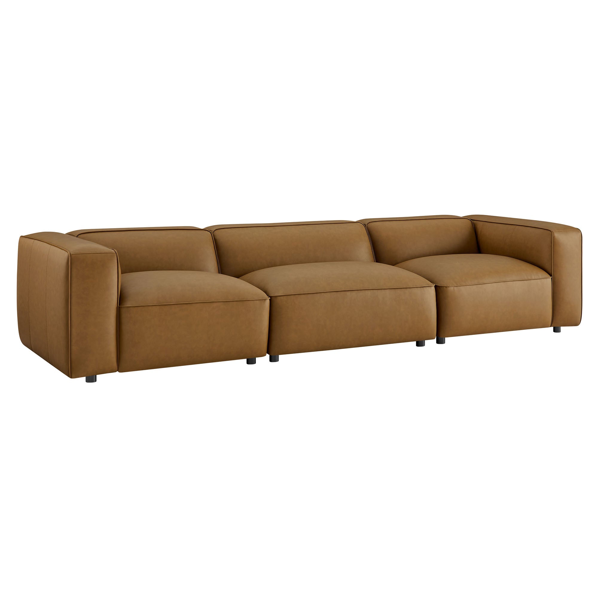 Auren 3-Piece Upholstered Vegan Leather Modular Sofa by Modway - Best Buy Furniture