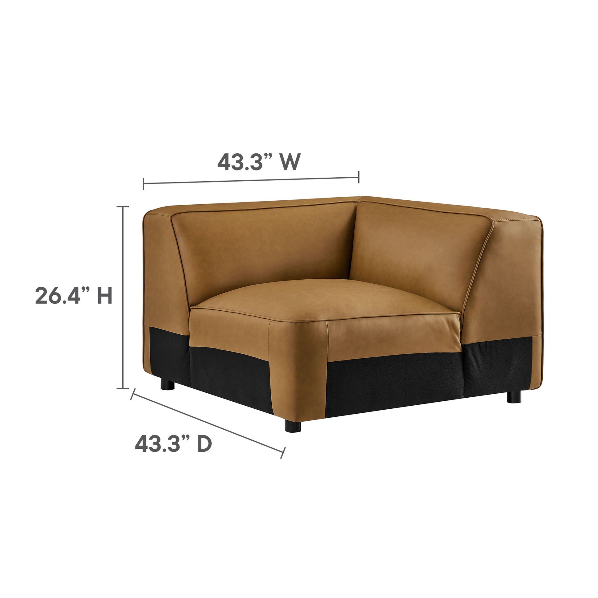 Auren 5-Piece Upholstered Armless L-Shaped Vegan Leather Modular Sofa by Modway - Best Buy Furniture