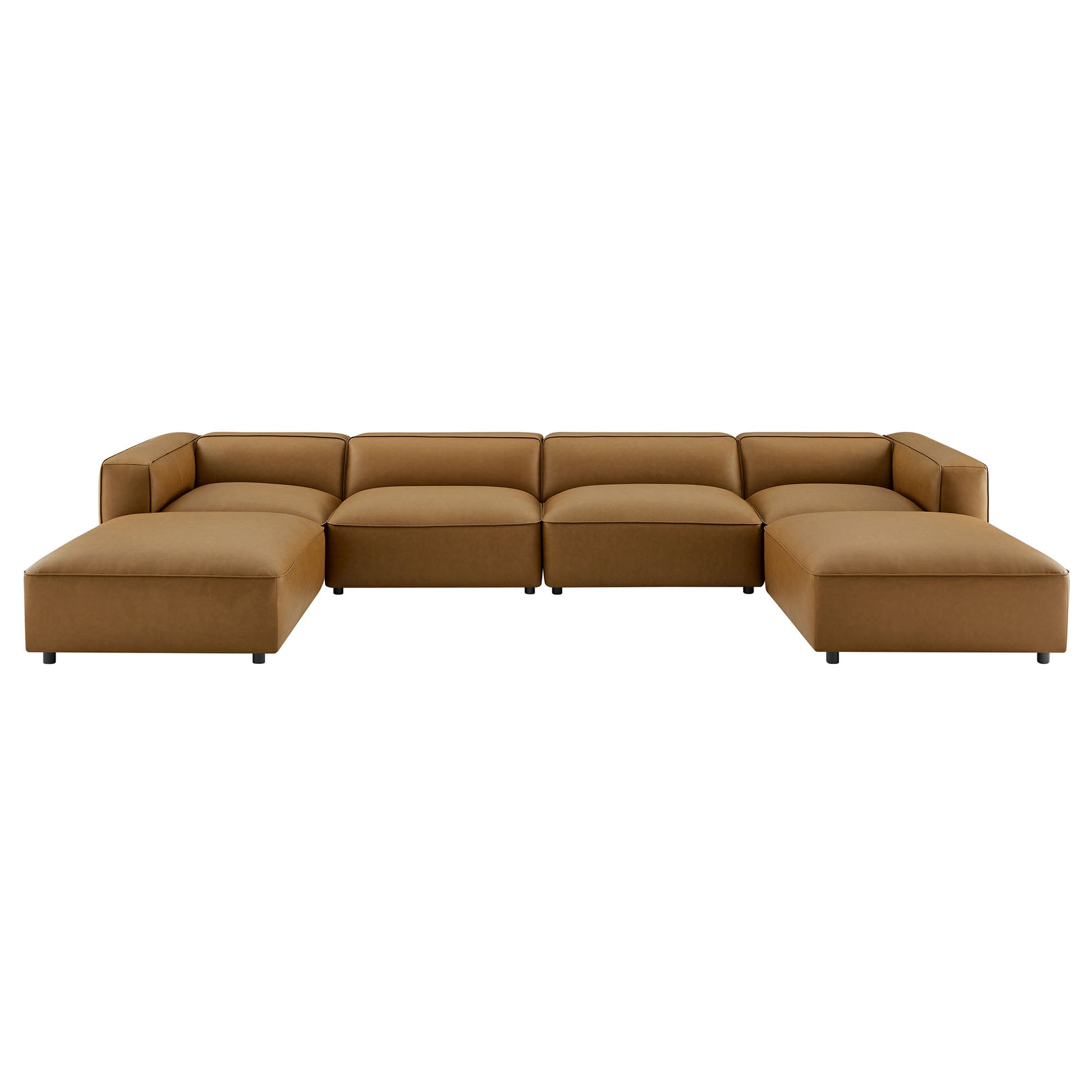 Auren 6-Piece Upholstered Vegan Leather Modular Sofa by Modway - Best Buy Furniture