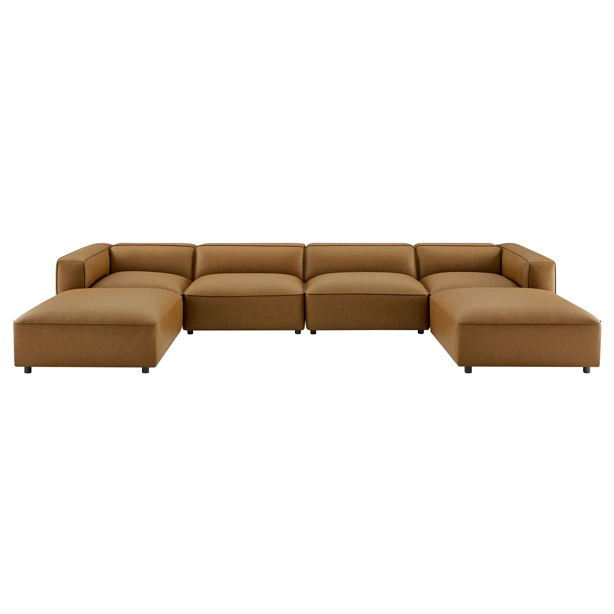 Auren 6-Piece Upholstered Vegan Leather Modular Sofa by Modway - Best Buy Furniture