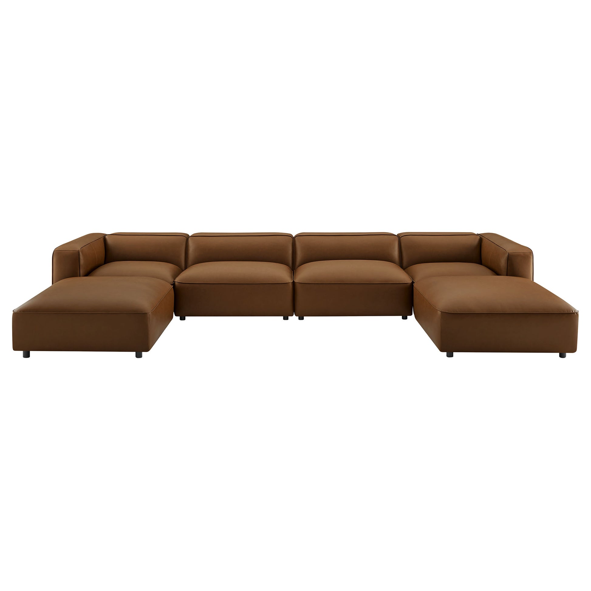Auren 6-Piece Upholstered Vegan Leather Modular Sofa by Modway - Best Buy Furniture