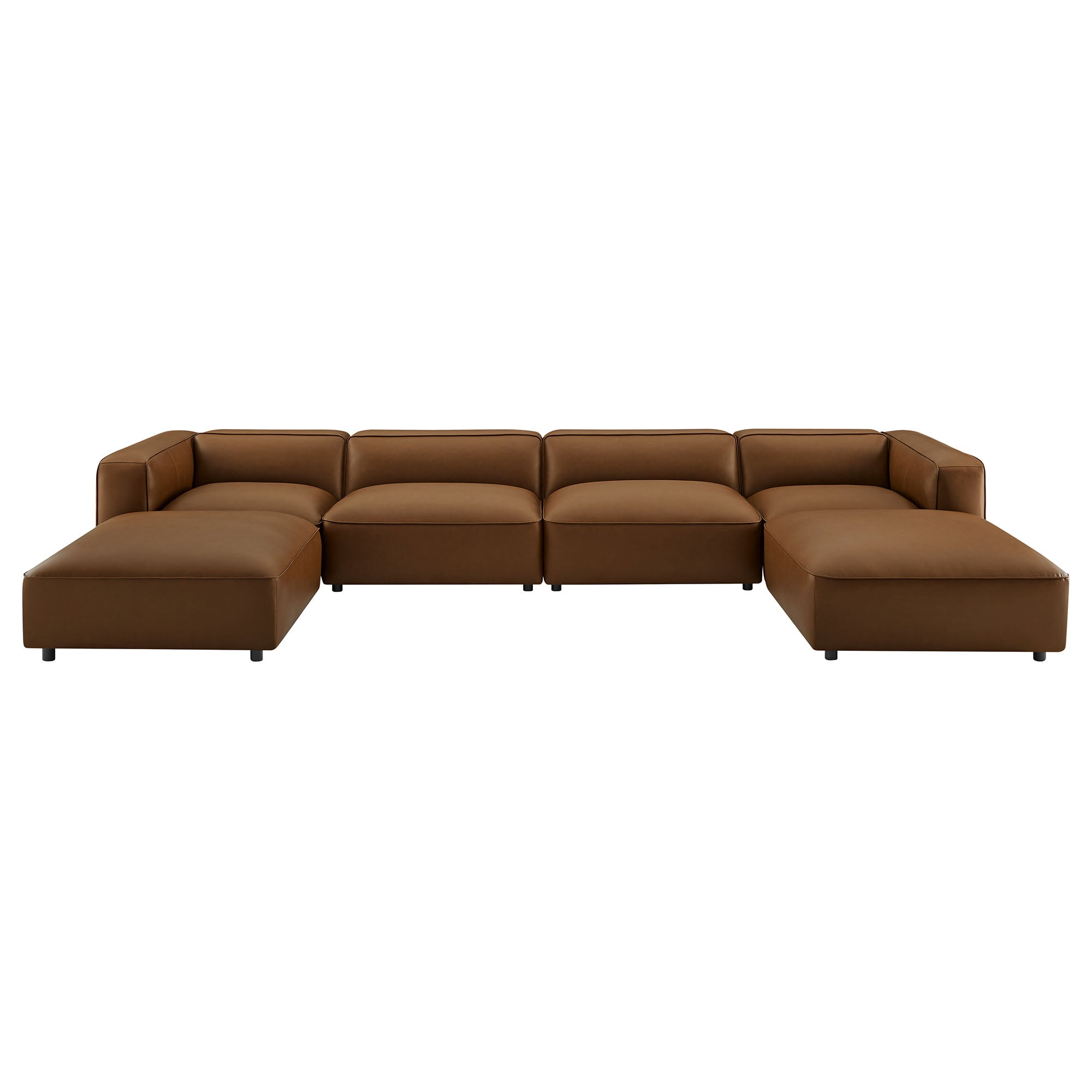 Auren 6-Piece Upholstered Vegan Leather Modular Sofa by Modway - Best Buy Furniture