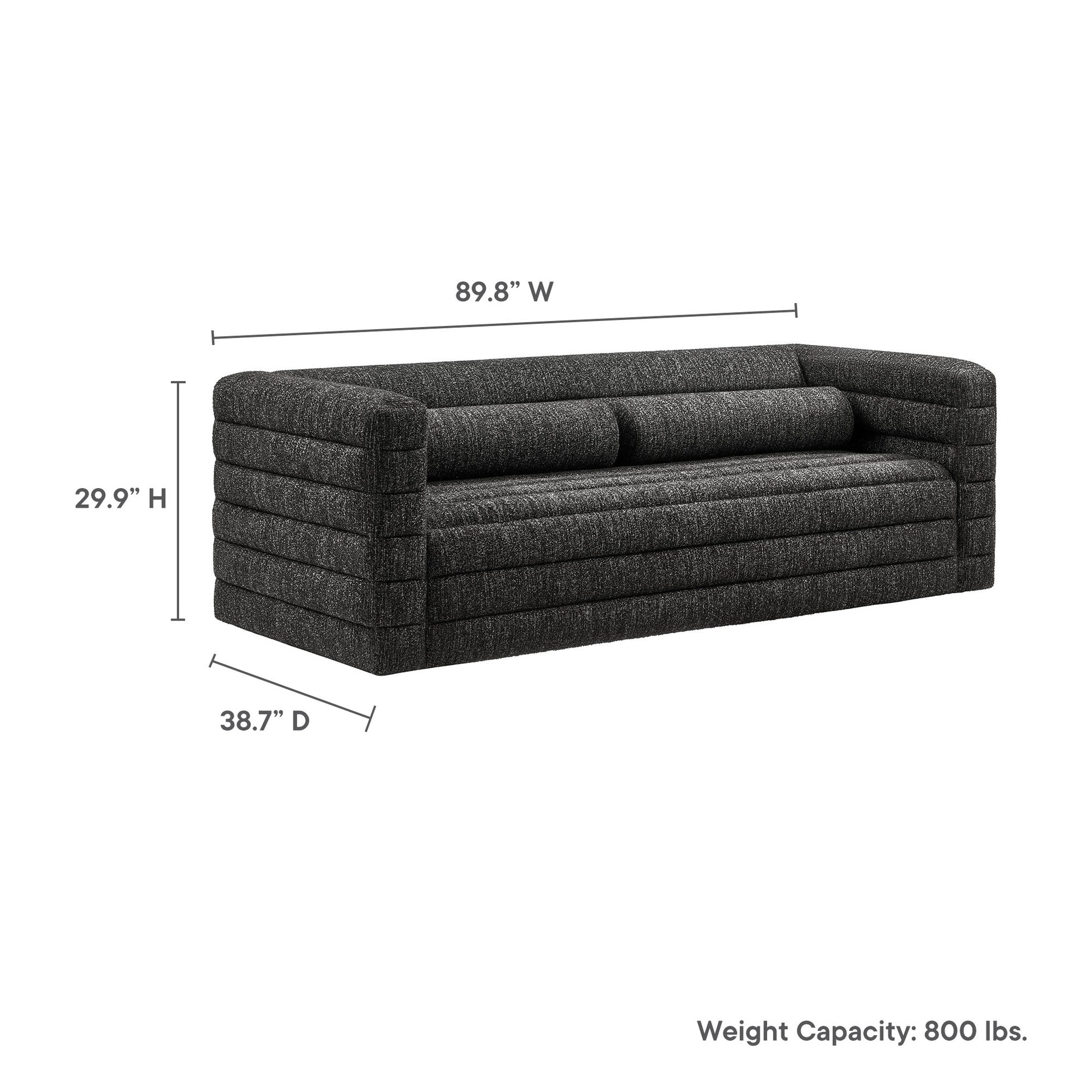 Relle Channel Tufted Boucle Upholstered Sofa by Modway - Best Buy Furniture