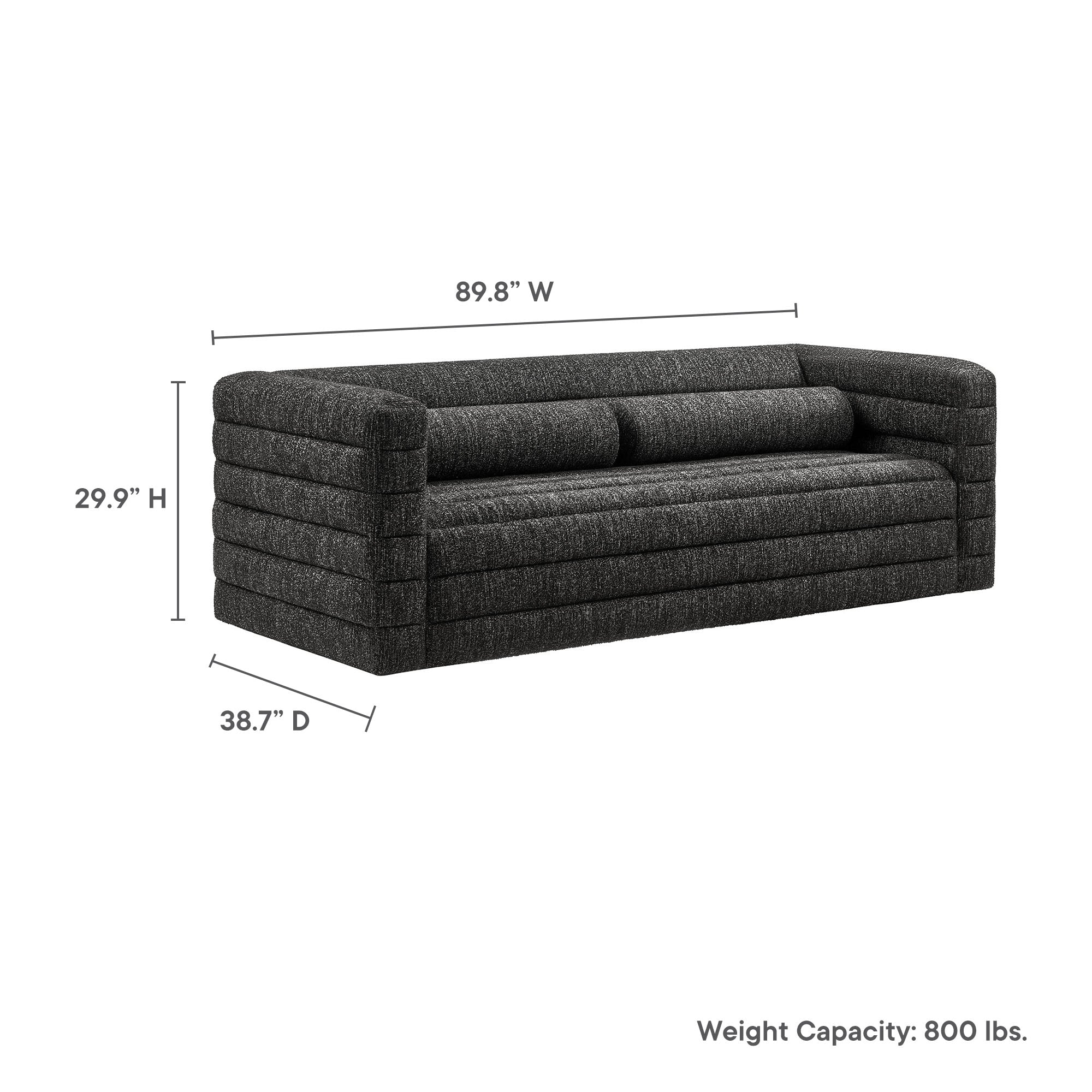 Relle Channel Tufted Boucle Upholstered Sofa by Modway - Best Buy Furniture